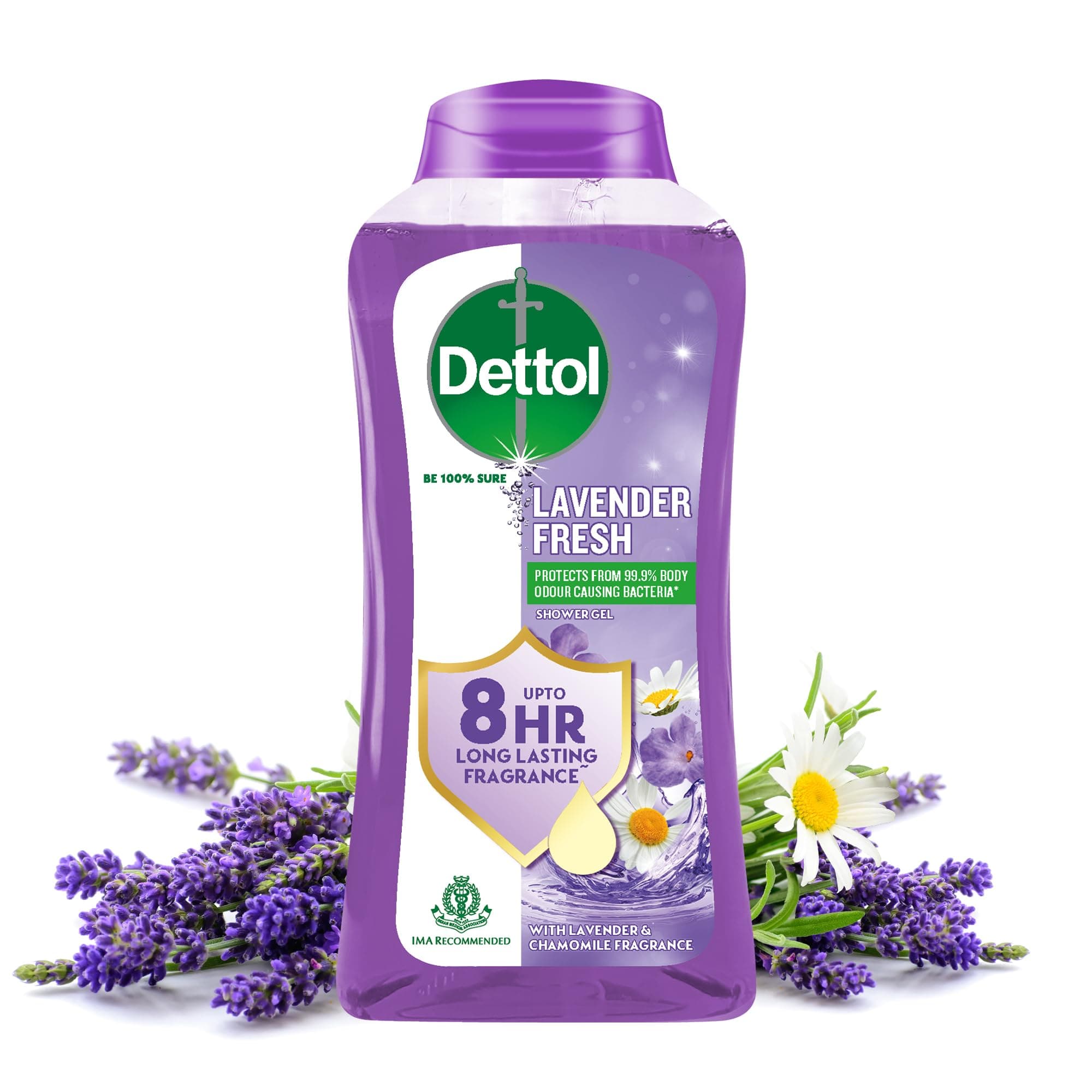 Dettol Body Wash and Shower Gel for Women and Men, Lavender Fresh- 250ml | | 8hr long lasting fragrance
