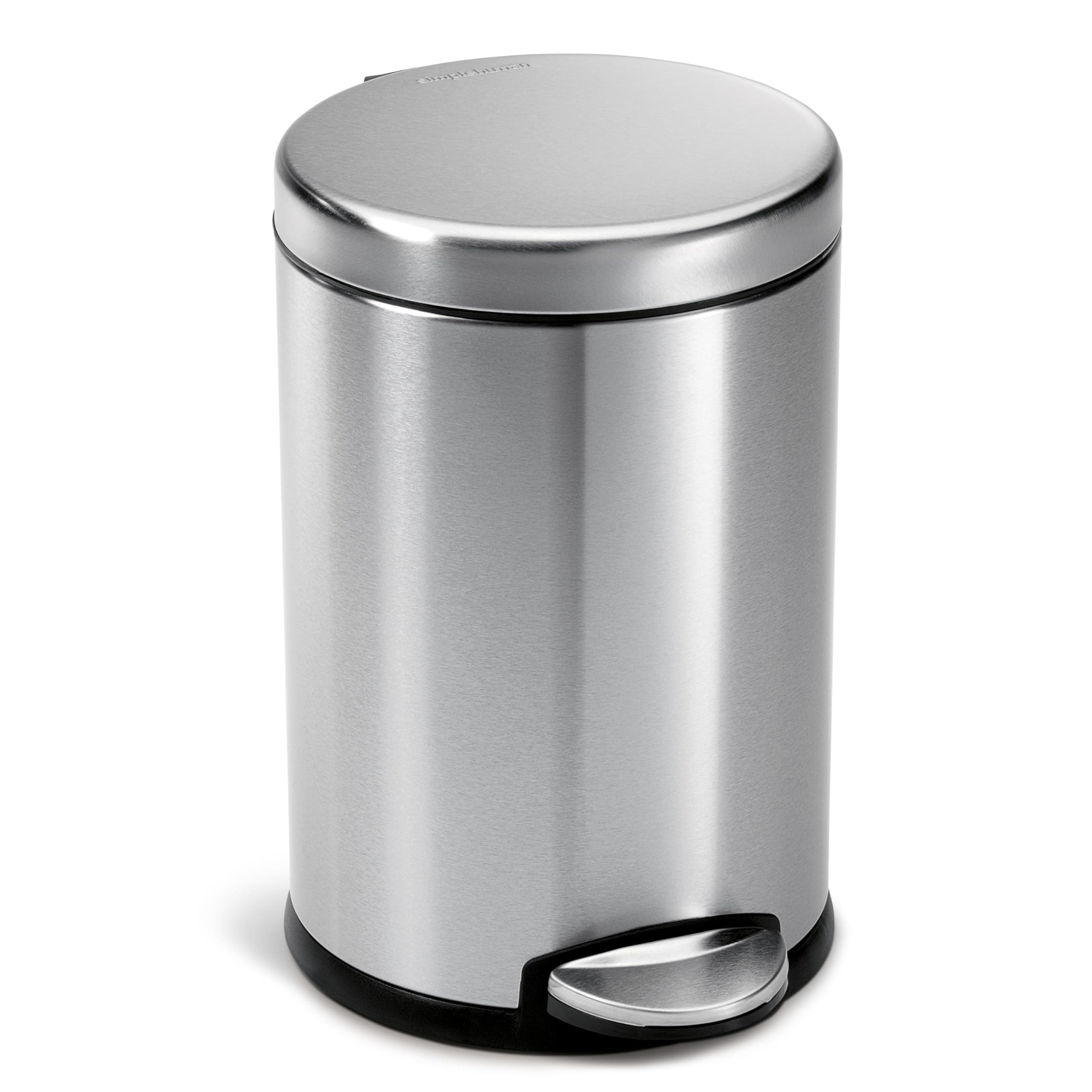 simplehuman Mini Round Step Trash Can, Stainless Steel, 4.5 L / 1.2 Gal