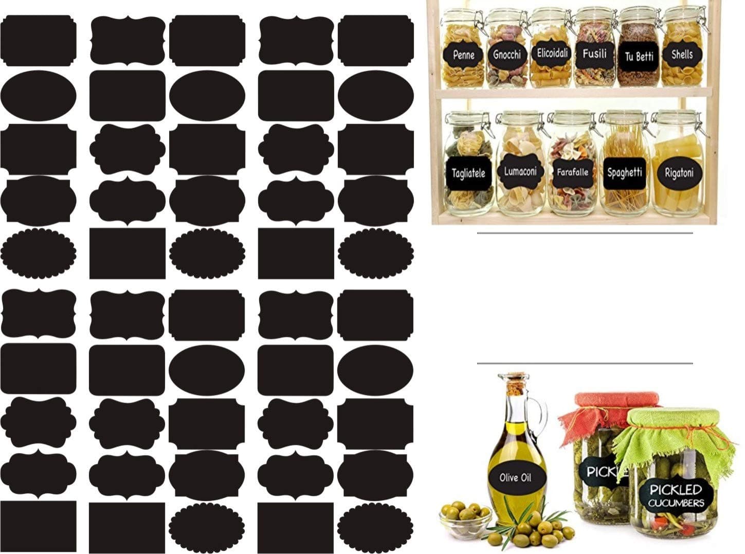 Heaven Decor S Vinyl Bottle Jar Sticker (1.96 X 0.39 X 17.71 Inches, Black), Animal&Botanical, self adhesive