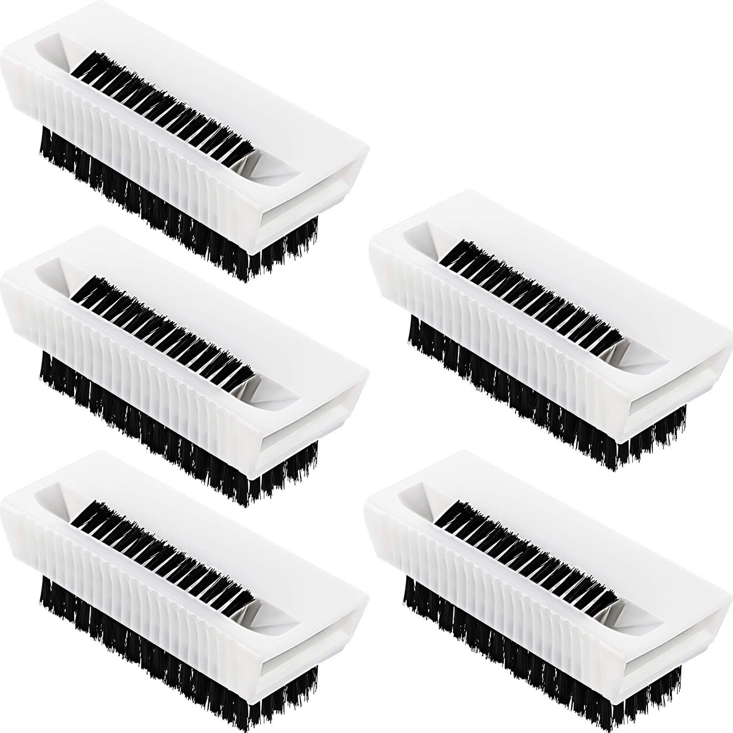 5 Pieces Hand Scrub Brush Non Disposable Scrub Brush Plastic Cleaning Brushes for Hands Nail Cleaning(White)