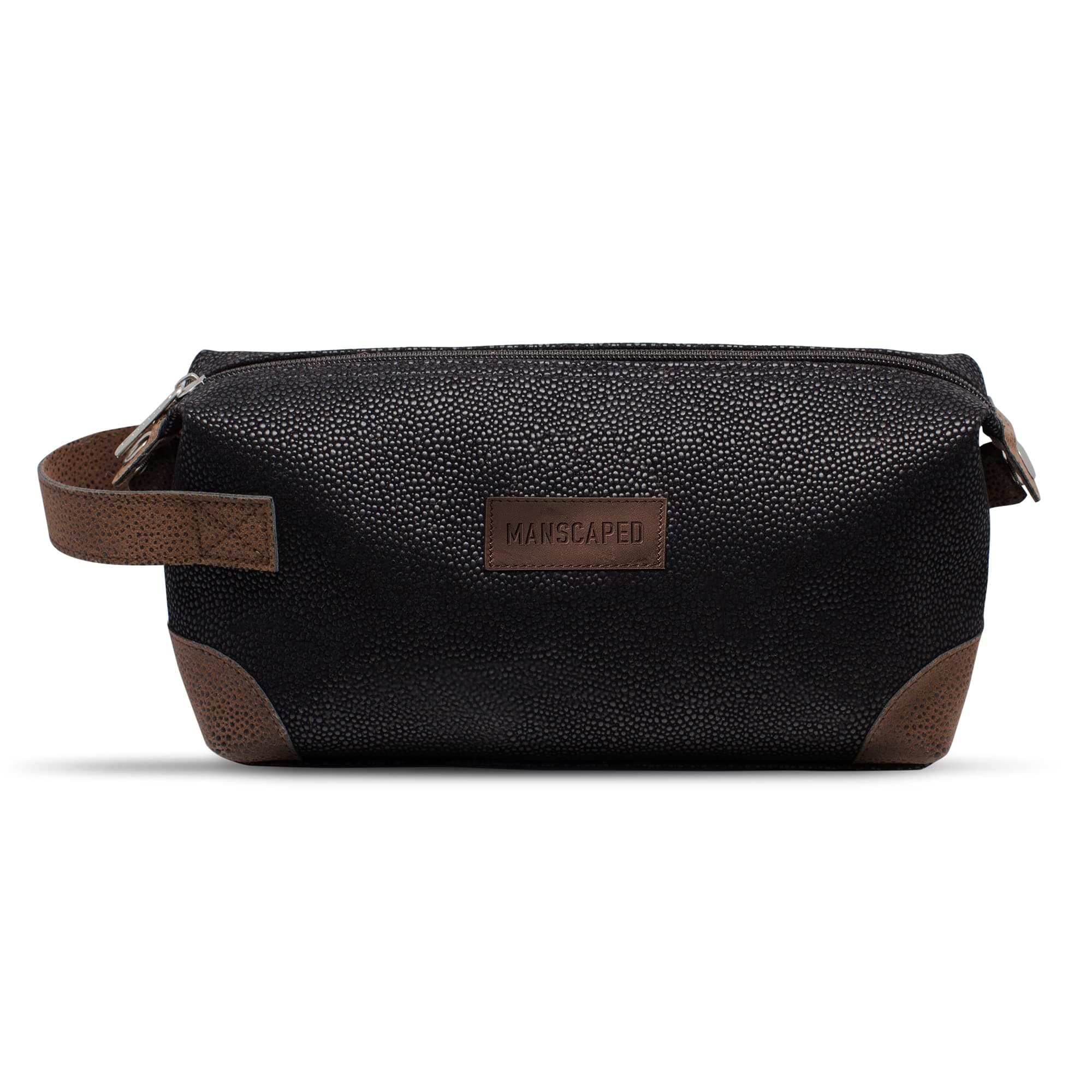 MANSCAPED The Shed Men's Toiletry Bag, PU Leather Dopp Kit, Bathroom Travel Bag, Shaving Kit Case, Trimmer Bag