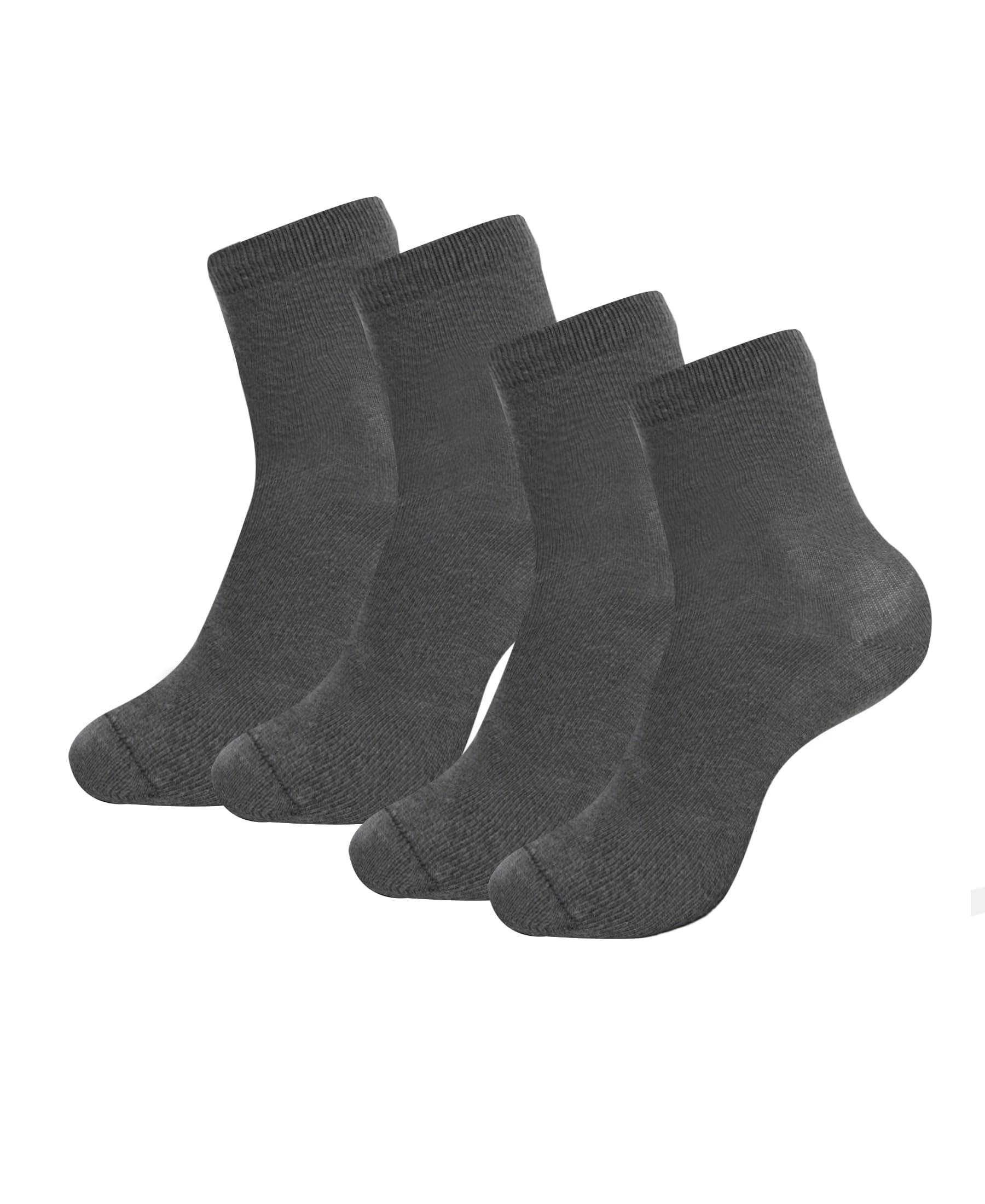 Jockey 7800 Kid's Compact Cotton Stretch Solid Calf Length Socks With StayFresh Treatment (Pack of 2)_Gun Metal_5-6 Yrs