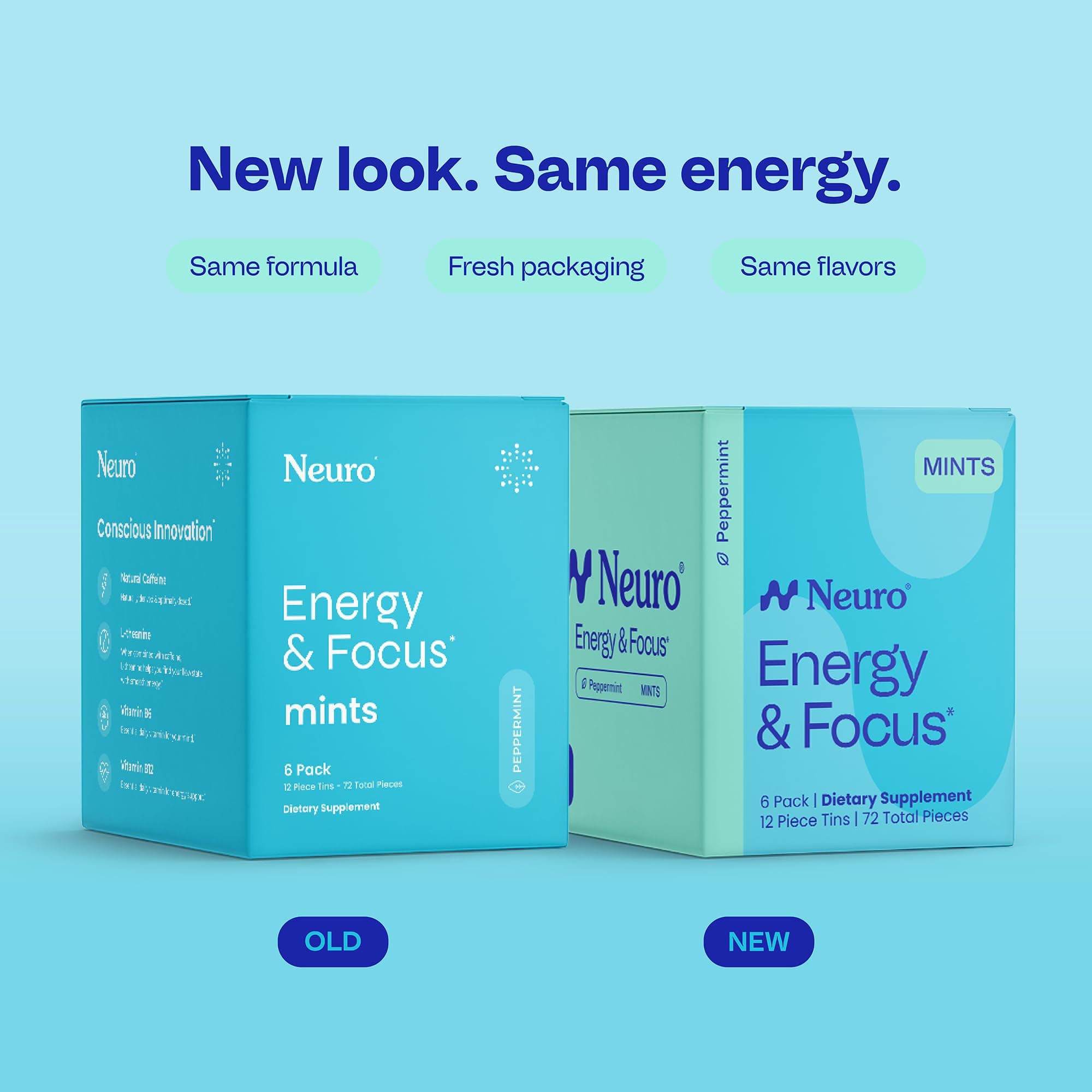 NeuroGum Energy Caffeine Mints - Sugar Free with L-theanine