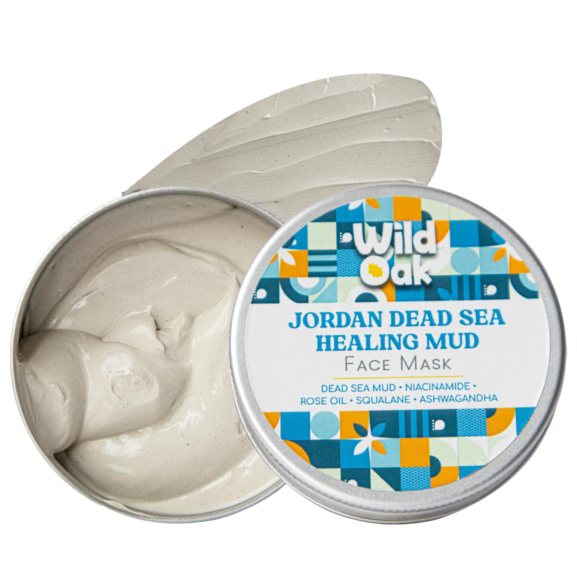 WildOak Dead Sea Mud Face Mask | Detox & Purifying Clay Mask with Niacinamide & Alpha Arbutin | Fights Blackheads, Blemishes & Aging | Tan Removal & Brightening | Evens Tone & Hydrates Skin | 100g