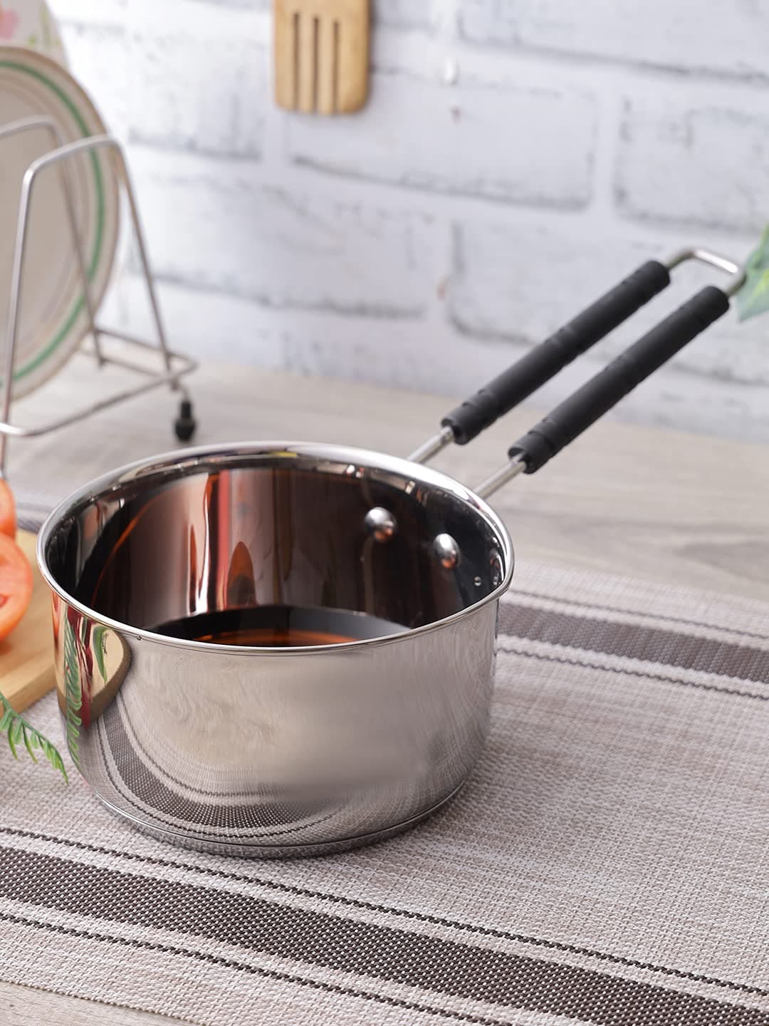 neelam - CIBS012W Stainless Steel 12 22G Induction Bottom Sauce Pan Wire Handle, 2000 ml, Silver
