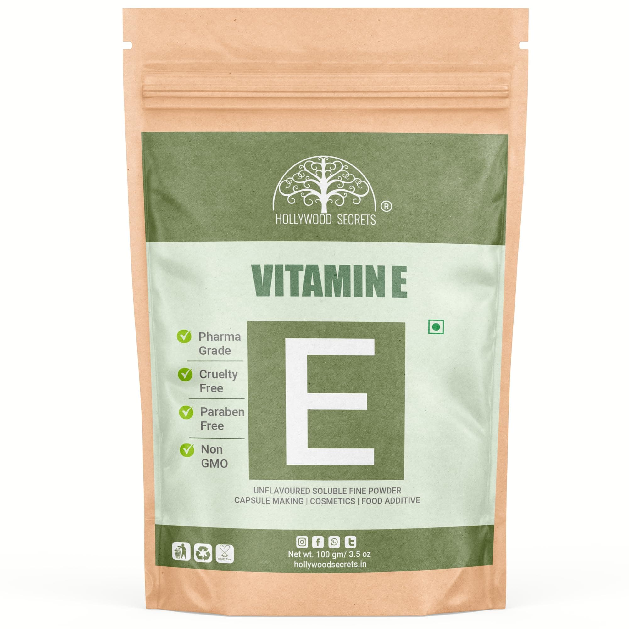 Hollywood Secrets 100% Pure Vitamin E Powder 100 gm