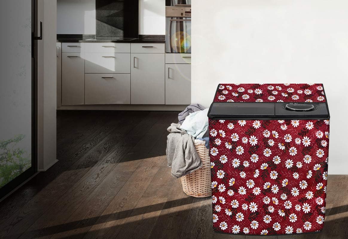 The Furnishing Tree PVC Washing Machine Cover semi Automatic Whirlpool 9 Kg Top Loading ACE XL 9.0