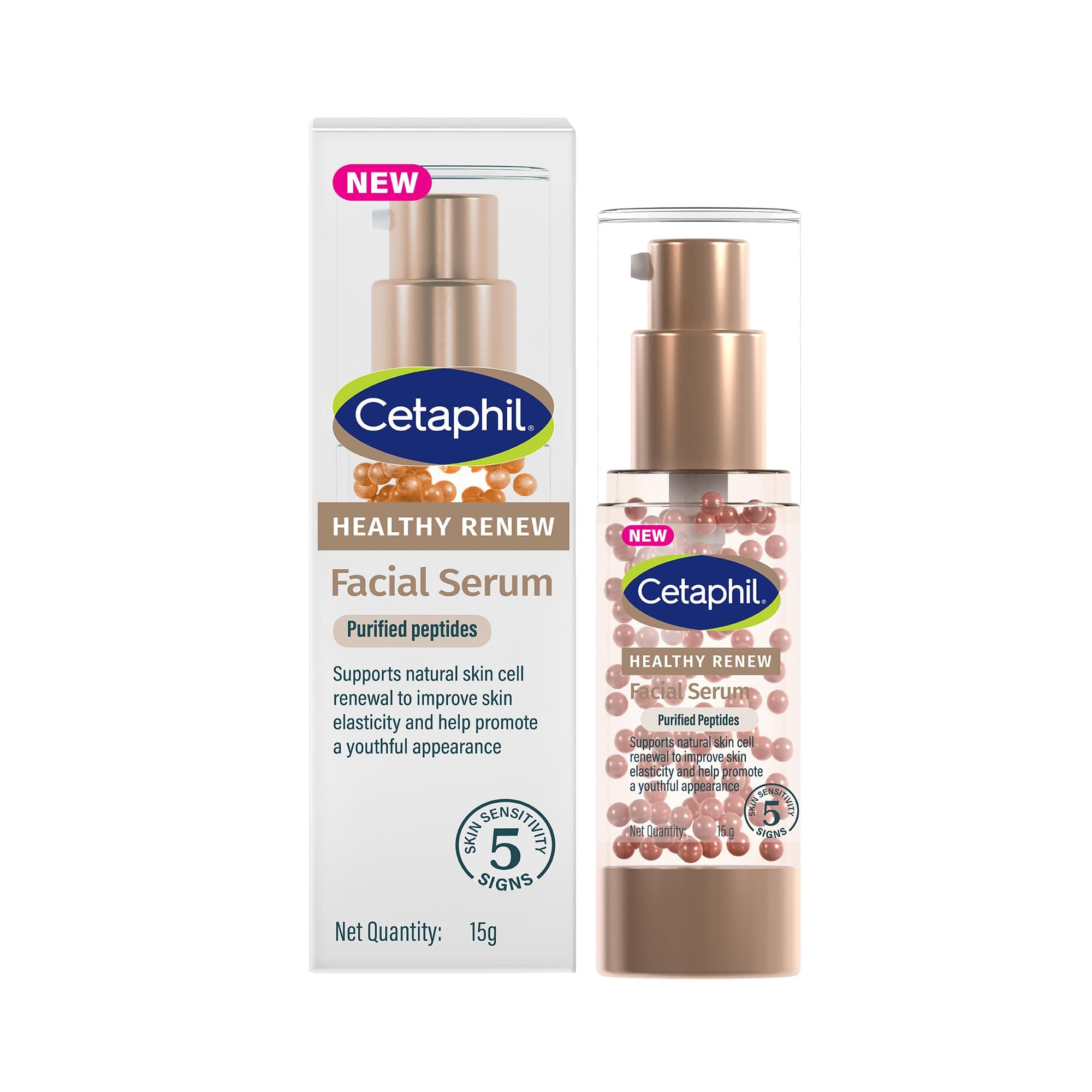 Cetaphil Healthy Renew Anti-Ageing Facial Serum 15 g – Peptide Powered Serum for Sensitive Skin, Helps Smooth Fine Lines & Hydrate