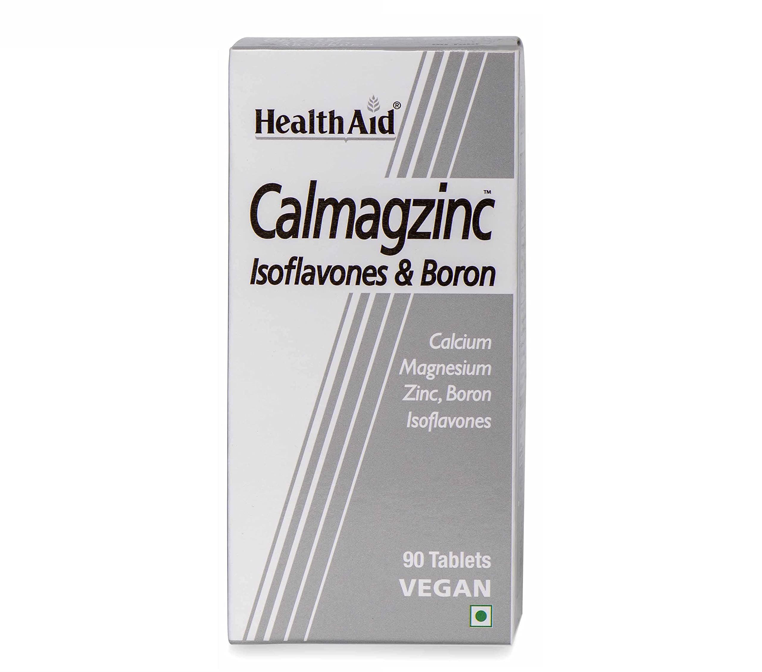 HealthAid Calmagzinc -Calcium Magnesium Zinc with Boron | Complete Bone Health & Joint Support Supplement for Men & Women