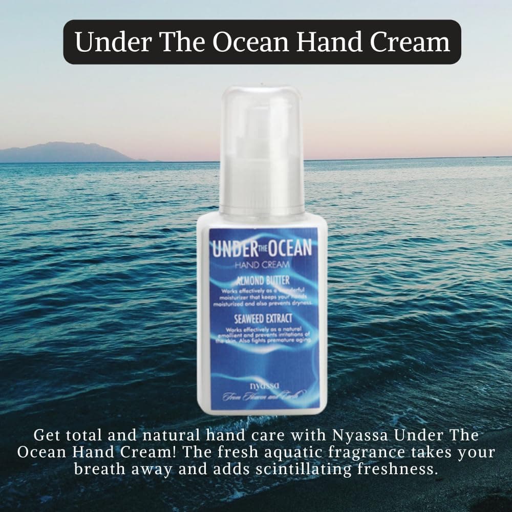 Nyassa Under the Ocean Hand Cream|Seaweed extract&Almond Butter|Aquatic Fragrance|Natural Ingredients|No parabens. Cruelty free|145ml