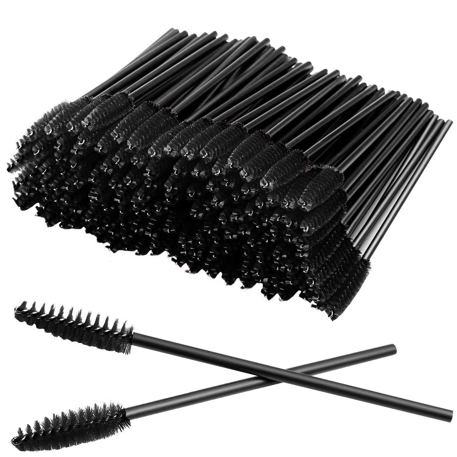 Faigy 50Pcs Disposable Eyelash Brushes, Mascara Wands, Eye Lash Brush, Spoolies for Eyelash Extensions, Spoolie Eyebrow Eyeshadow Brow Makeup Supplies Kit Cleansing Glitter Applicator Tool