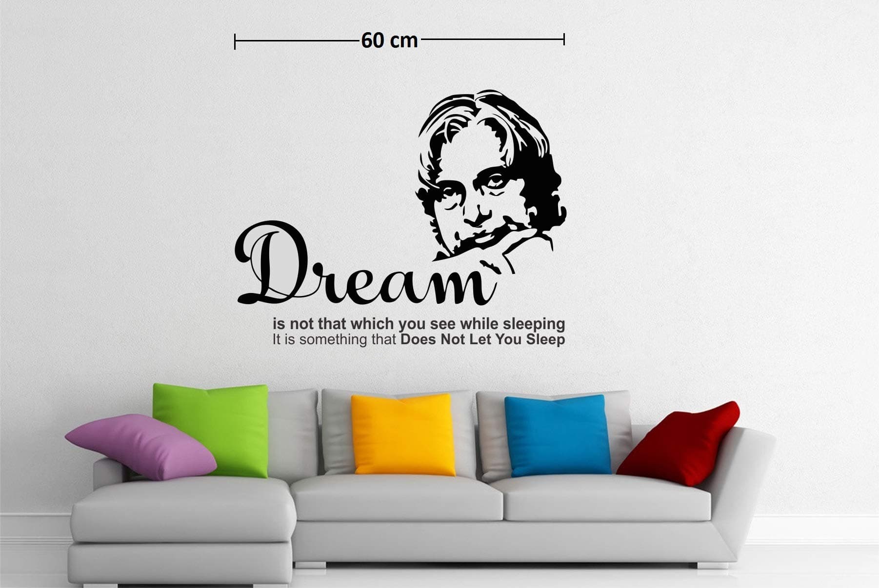 Asmi Collections PVC Wall Stickers APJ Abdul Kalam Motivational Quotes