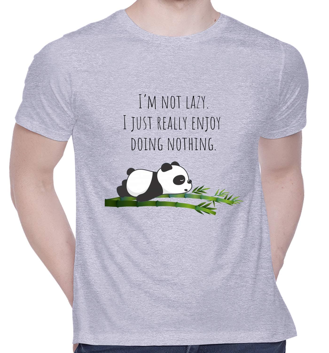 Graphic Printed T-Shirt for Unisex Panda Tshirt | Casual Half Sleeve Round Neck T-Shirt | 100% Cotton | D00282-15