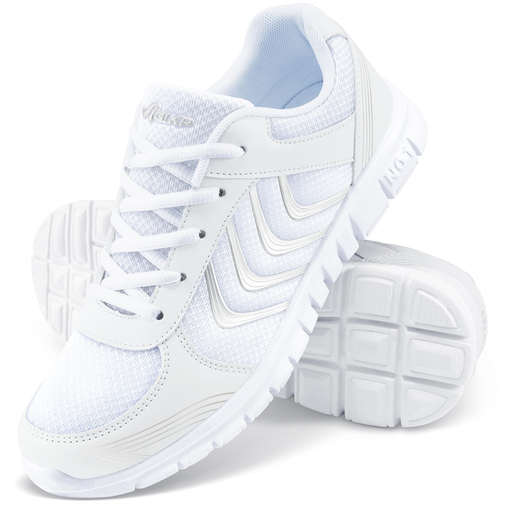 Alicegana Women's Breathable Mesh Tennis Athletic Lace up Fashion Walking Comfort Lightweight Running White Sneakers Sports Shoes