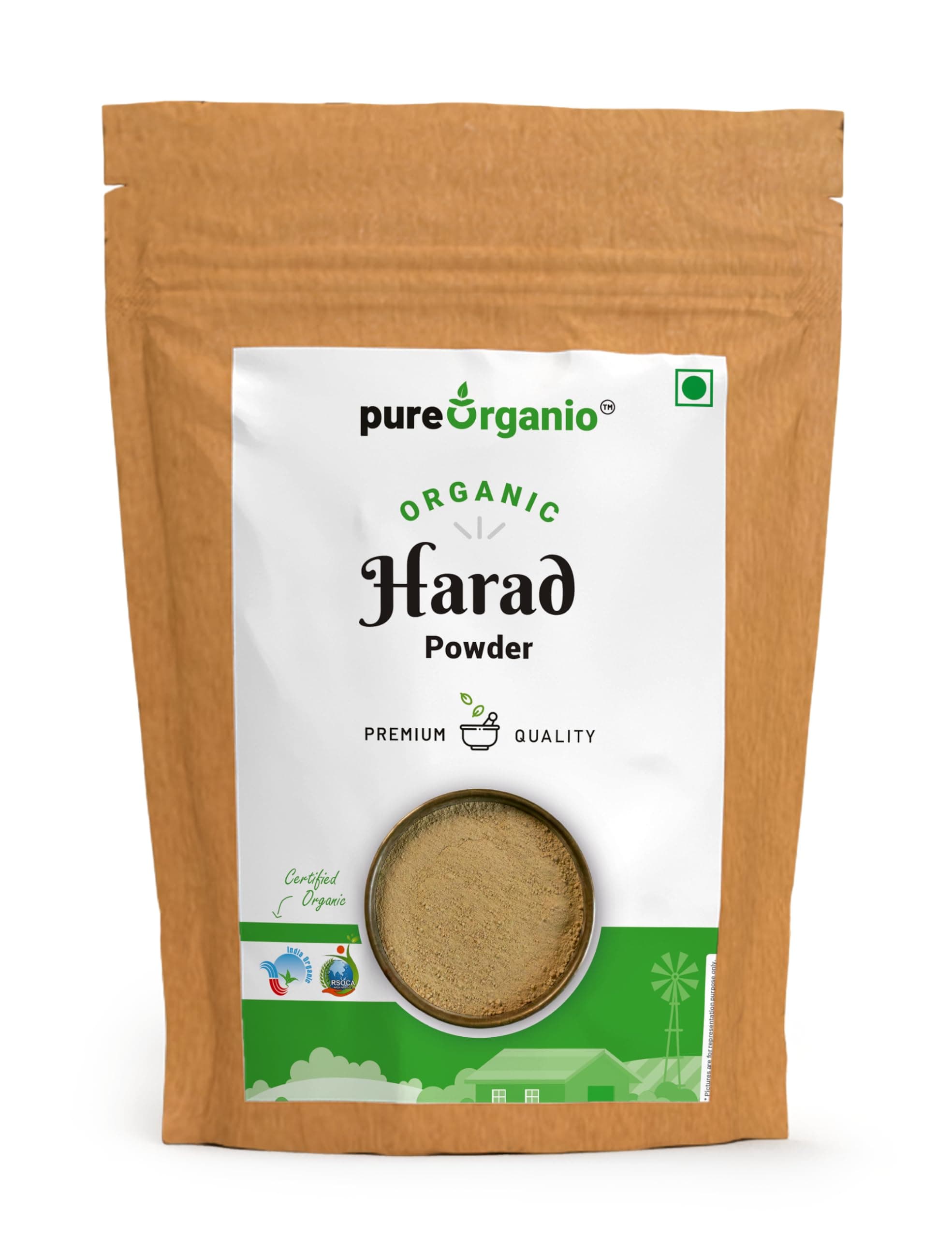 Pure Organio Organic Harad Powder | Haritaki Powder | Terminalia Chebula | Kadukkai Podi | Karakkaya Pudiyamu | 100% Natural & NPOP Indian Organic Certified | 350 Gm