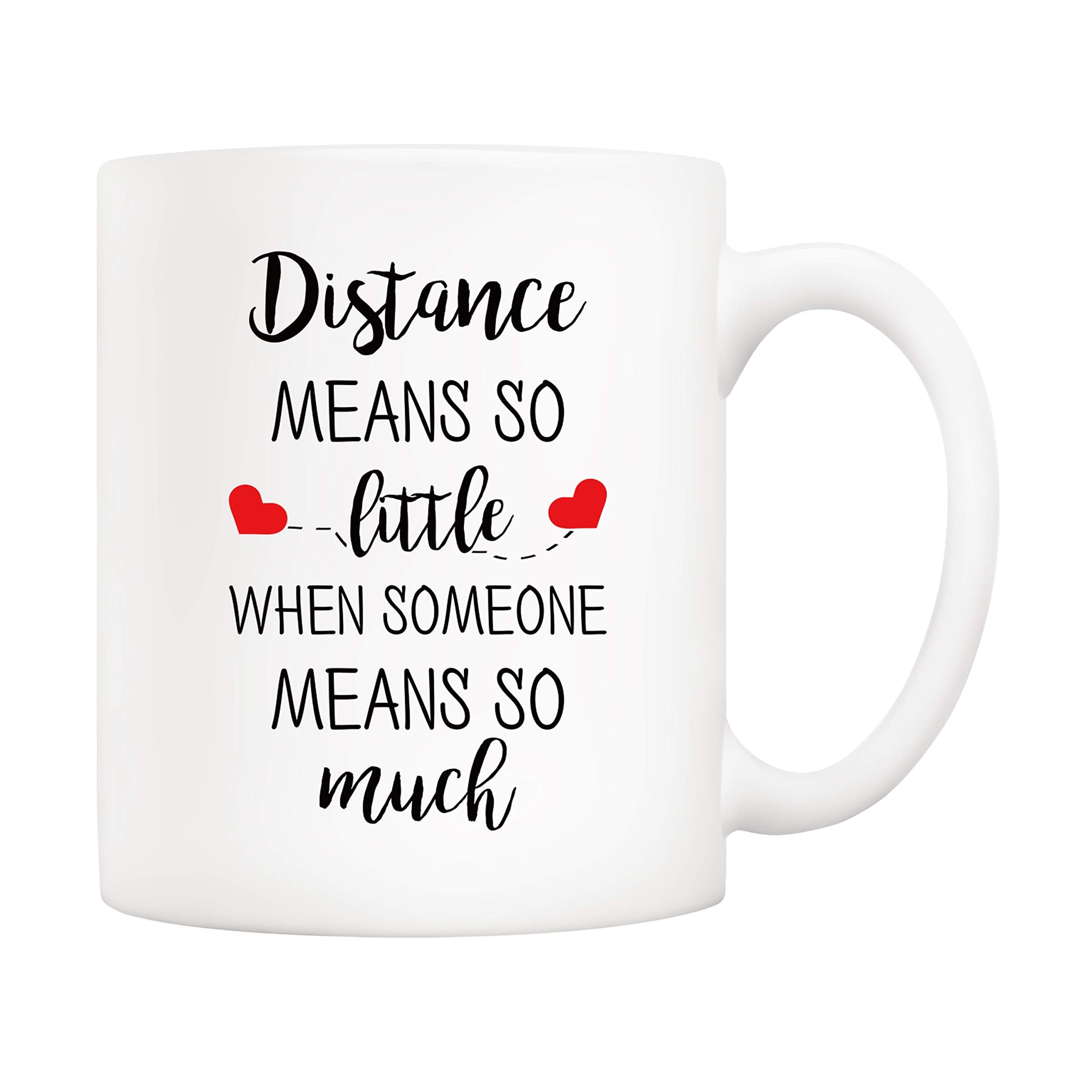 5Aup Distance Relationship Christmas Gifts for Long Distance Couples, Friends, and Family Coffee Mug, Distance Means So Little When Someone Means So Much Cups 11 Oz