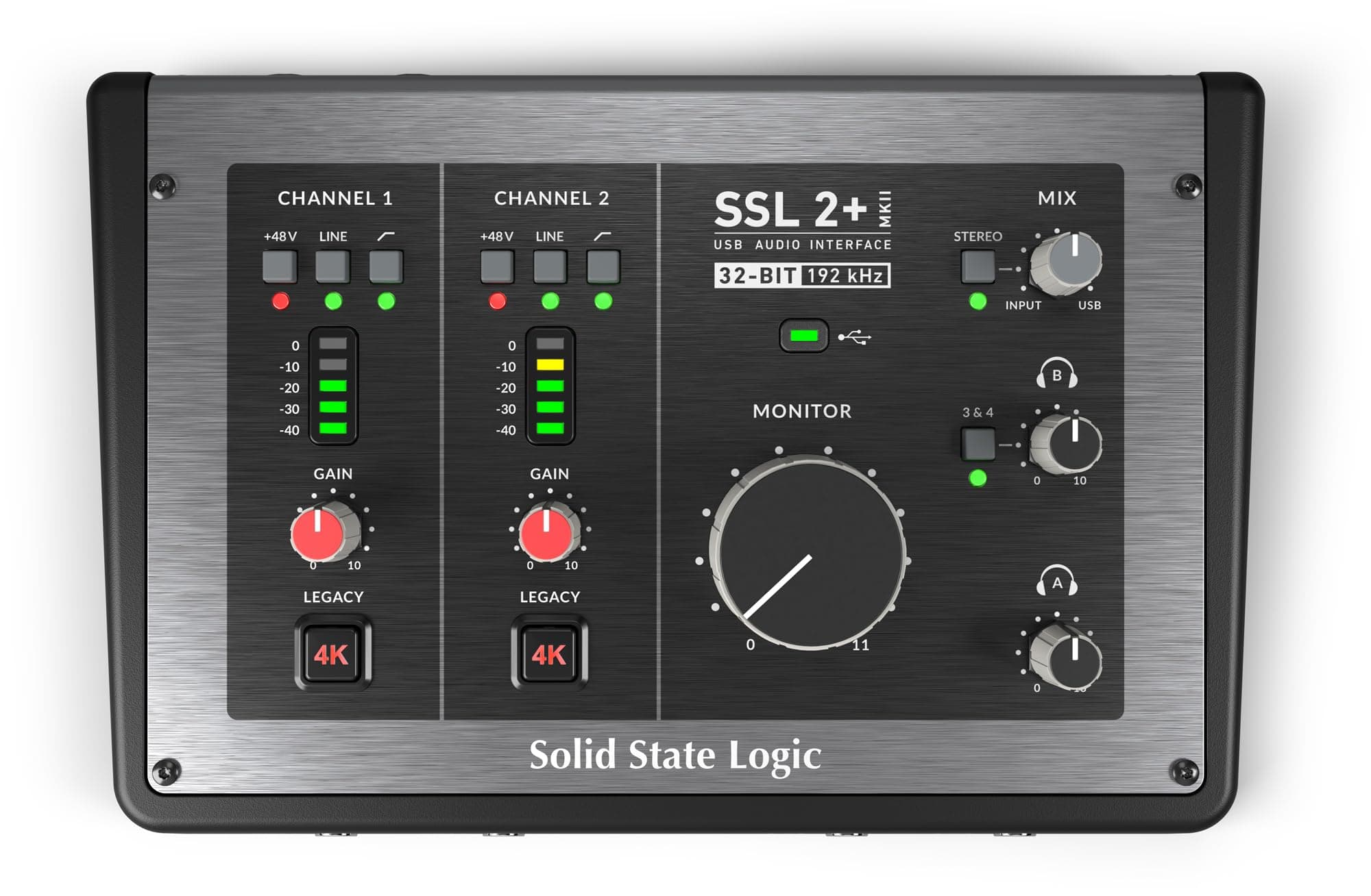 Solid State Logic Ssl 2 Plus Mkii USB C 2 in and 4 Out Audio Interface