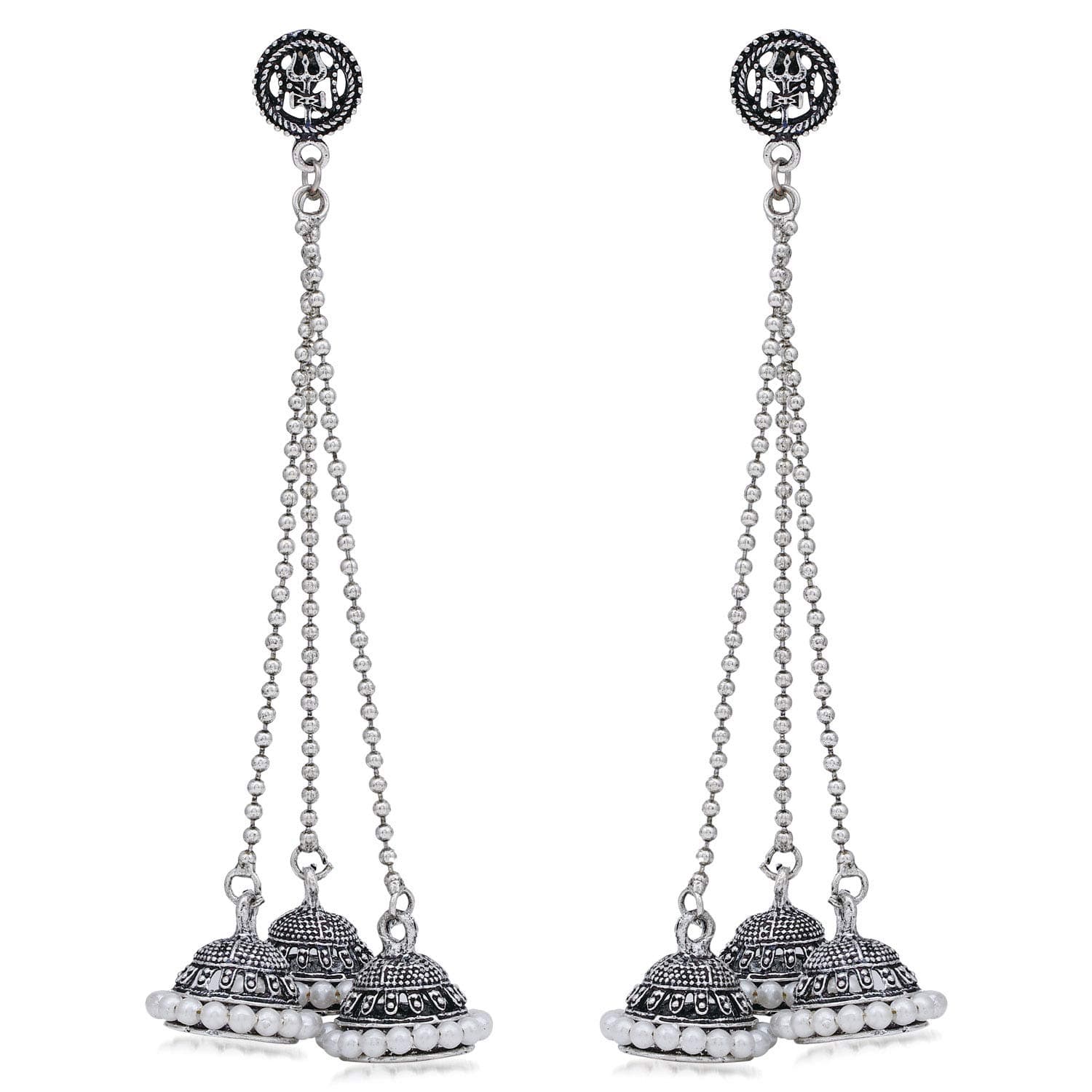 Sukkhi Ethnic Oxidised Pearl Jhumki Earring For Women (SKR56813)