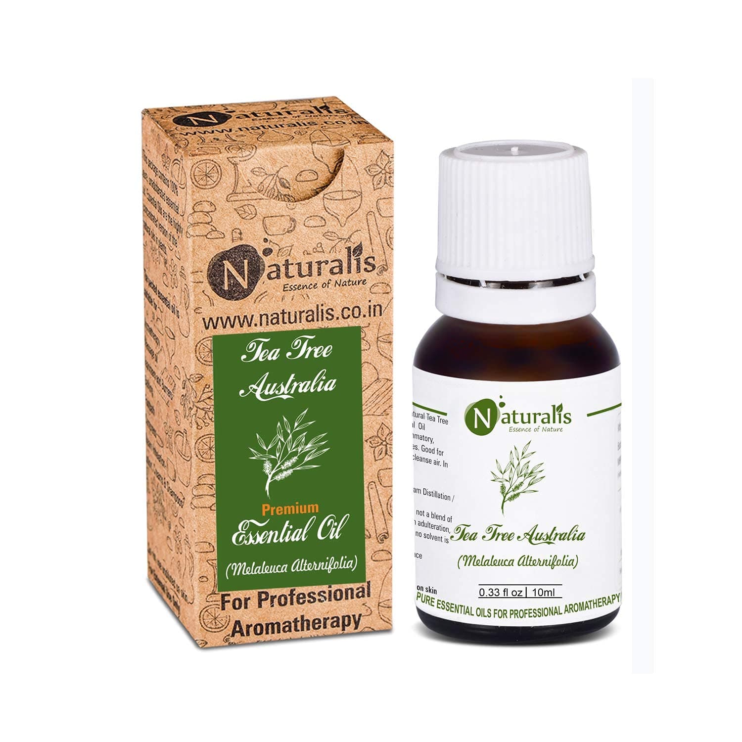 Naturalis Essence Of Nature Australian Tea Tree Essential Oil For Acne, Pimples, Scars, Skin, Face, Hair Care & Anti-Dandruff - 10Ml