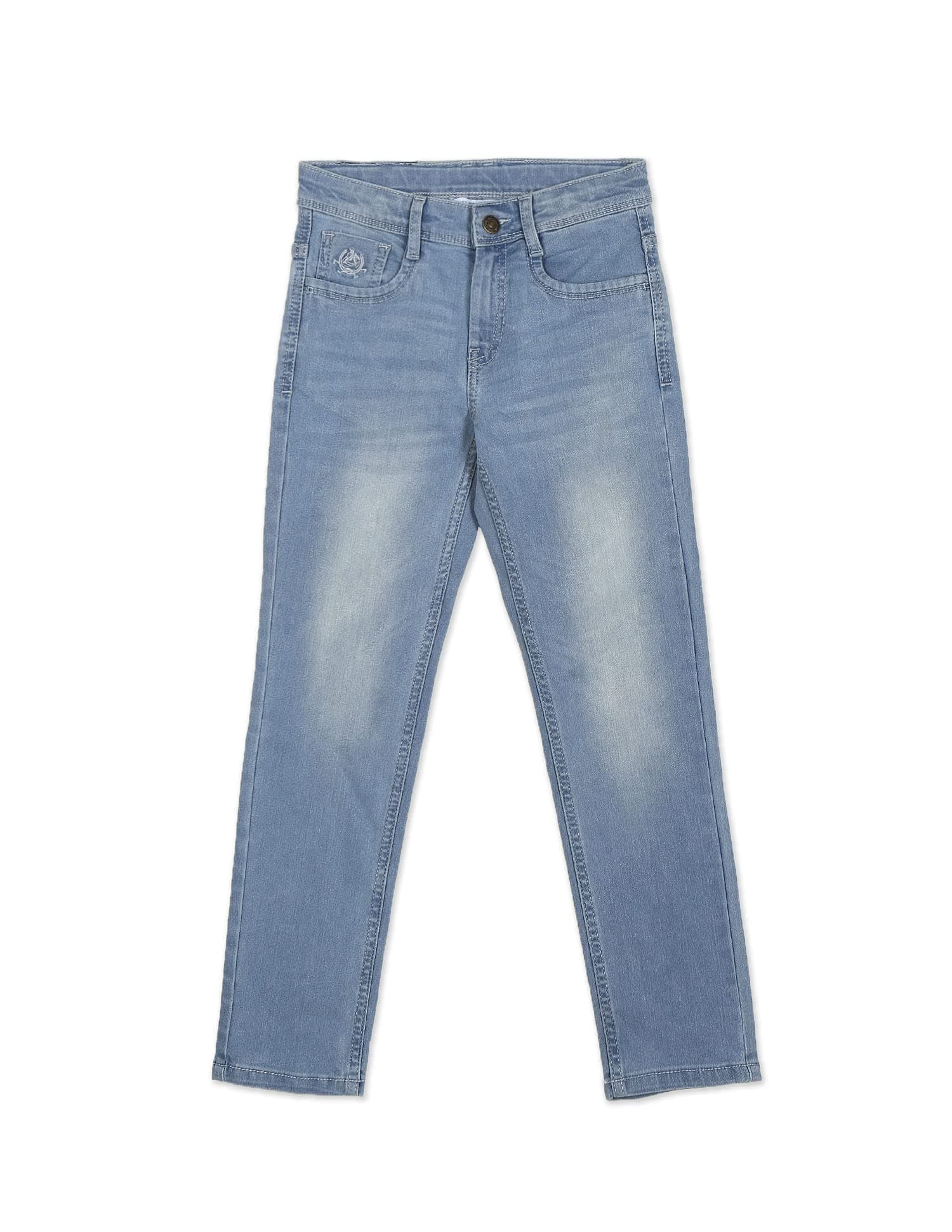 U.S. POLO ASSN. Skinny Fit Jeans for Boys - Denim Weave, Mid-Rise Waist, Casual Wear Boys Jeans - S, Blue