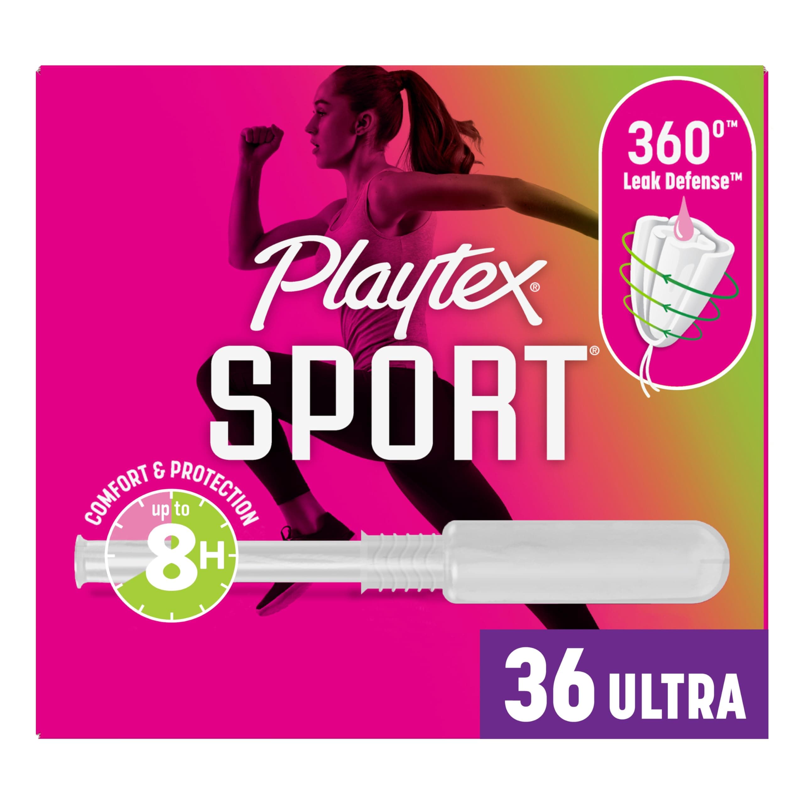 Playtex Sport Tampons Ultra Absorbency, Unscented, 36 Count