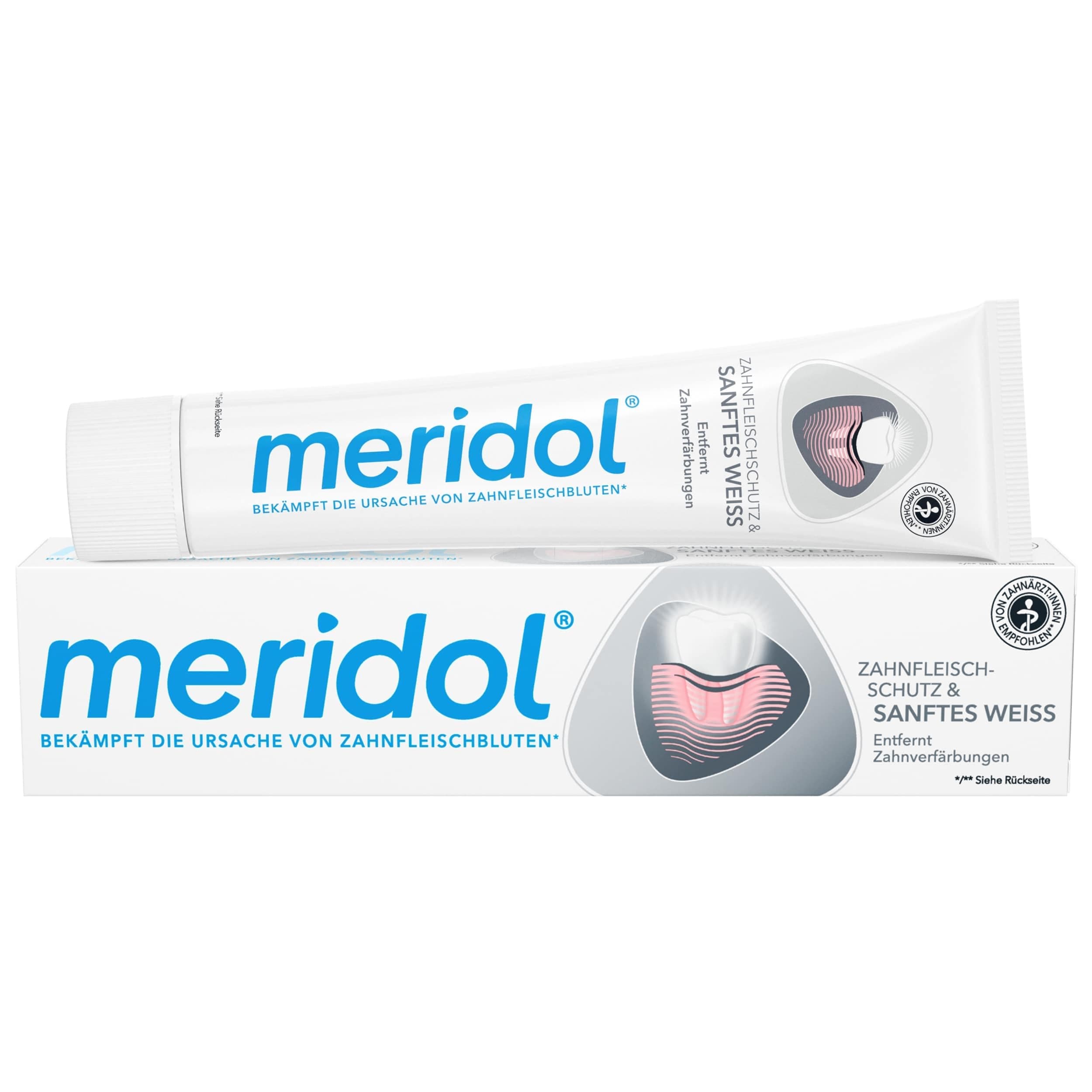 meridol Toothpaste Gentle White 75 ml from BELLE GAGA Antibacterial Effect, Toothpaste Protects Against Gum Disease, for Naturally White Teeth (75ml X 1)