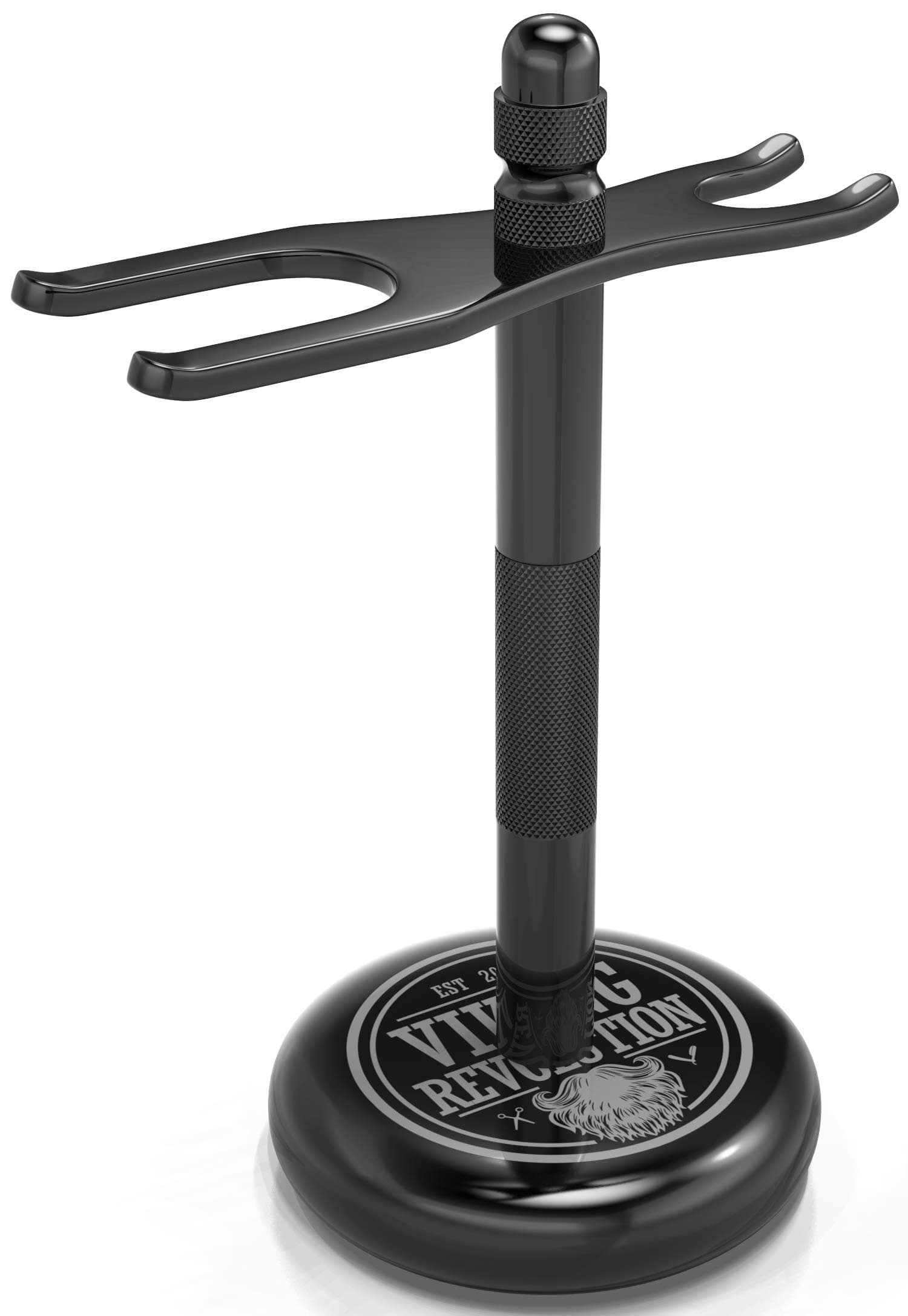 Viking Revolution Black Razor Stand - Rectangular, Iron or Steel, Gunmetal Finished, Weighted Base, Non-Slip Bottom