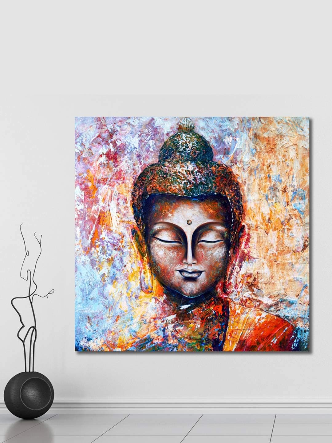 999STORE buddha painting with frame big sizemodern lord budhahome décor wall hanging PLPSZ25516082018006