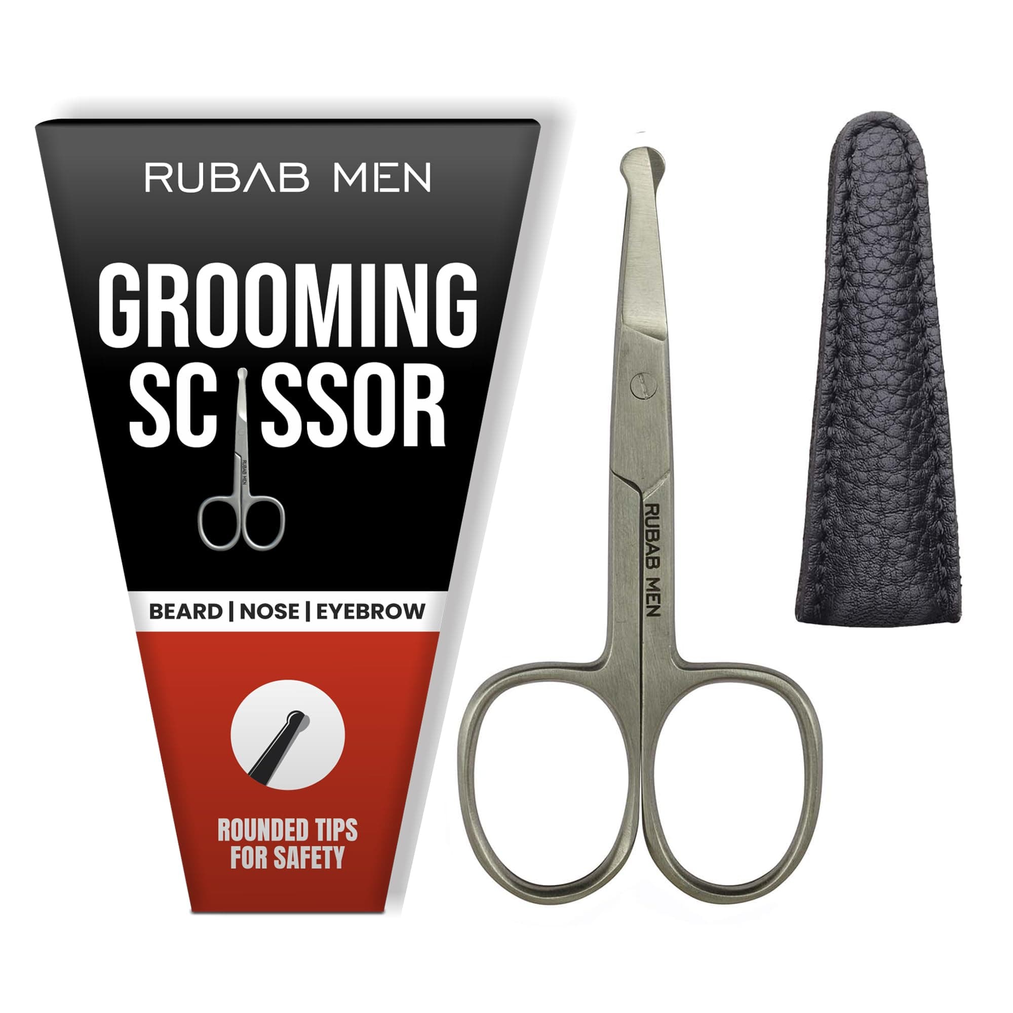 RUBAB MEN Personal Grooming Scissor for Nose Hair, Mustache & Beard