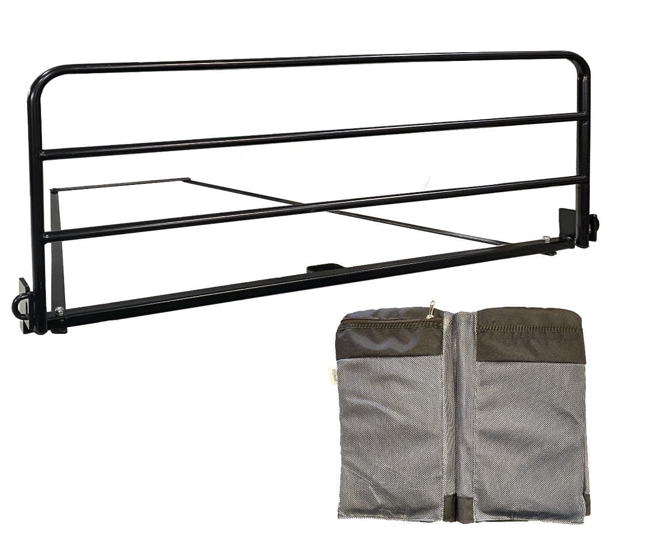 Primage - for the good life Premium Bed Side Safety Rail Guard/Protector with Foam Padded Cover - Black