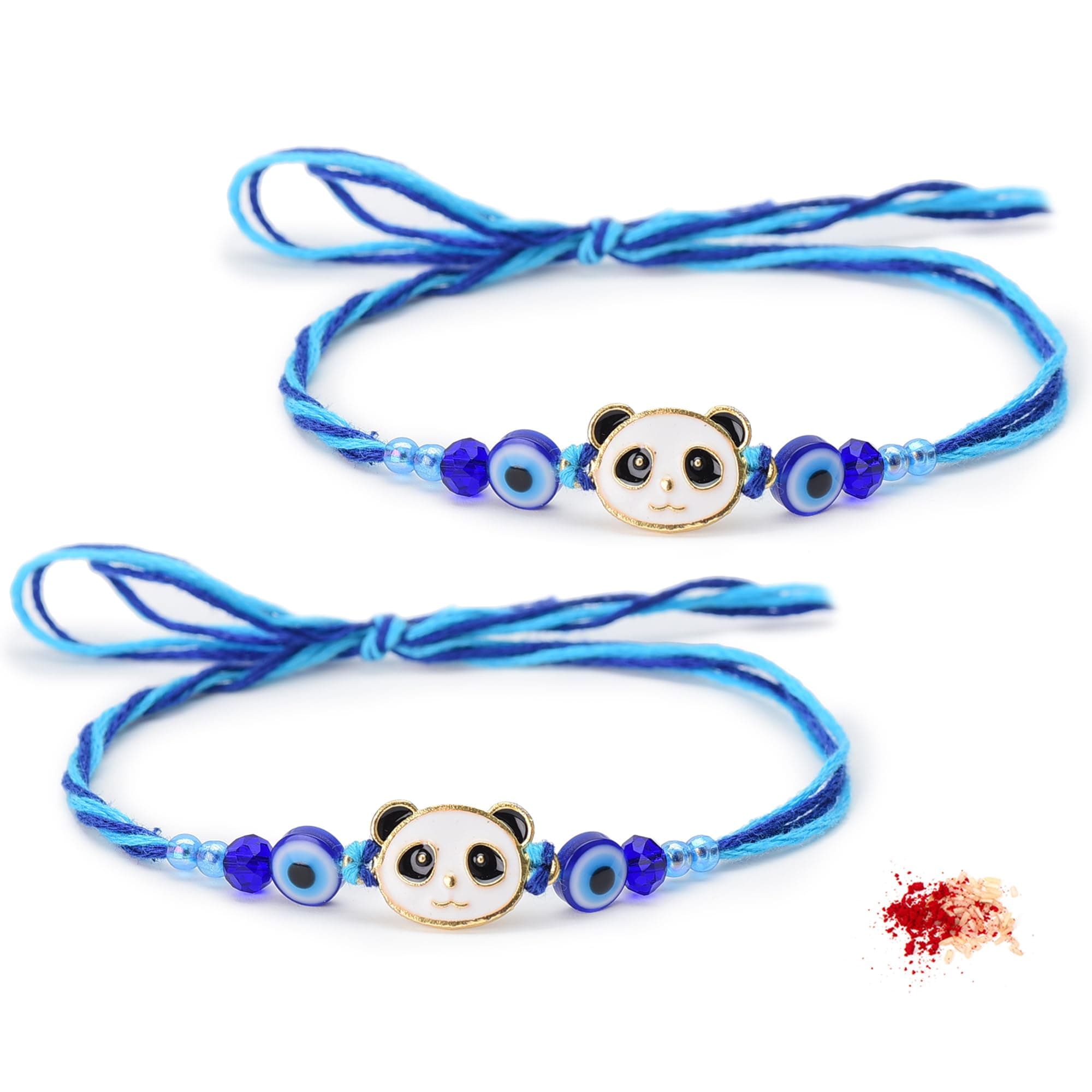 To The Nines Kids Rakhi/Band For Beloved Brother With Tilak Material - Pack of 2 Kids Rakhi