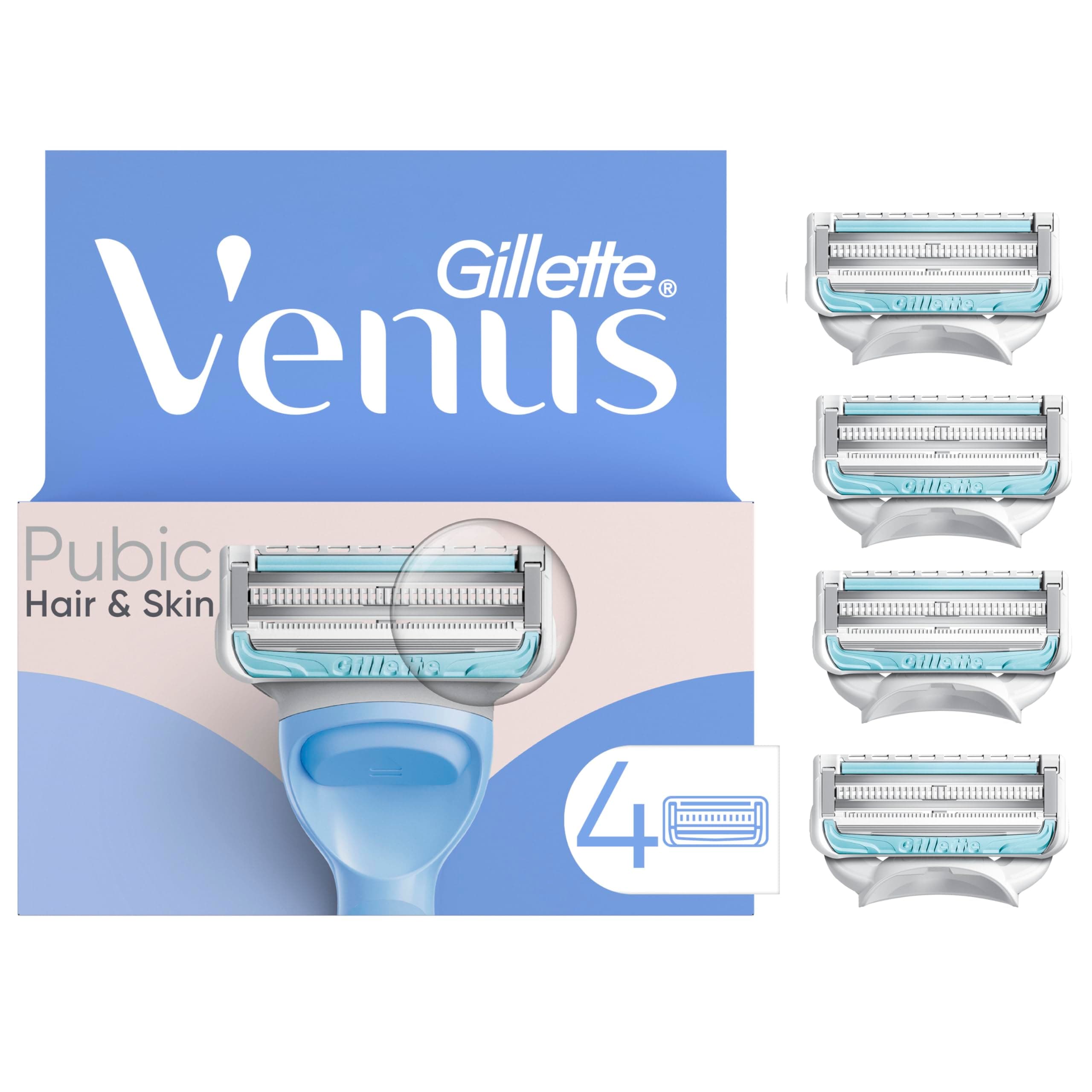 Gillette Venus Intimate Grooming Womenââ‚¬â„¢s Bikini Razor Blades for Pubic hair and Skin, 4 Refills