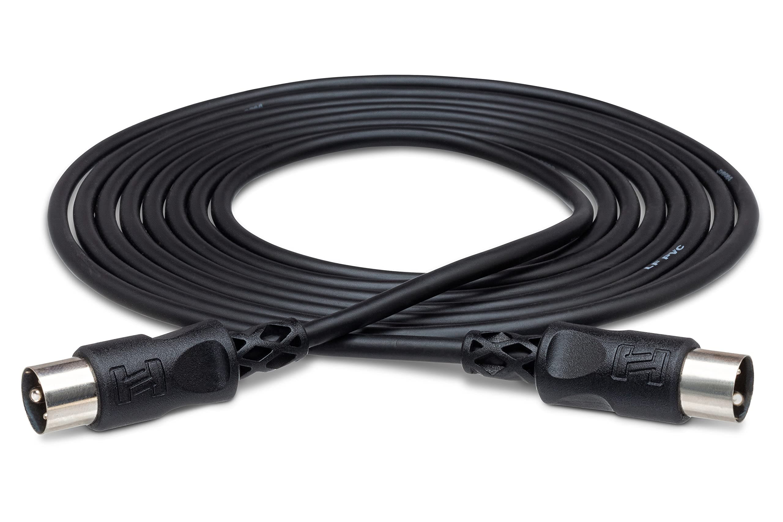 Hosa MID-315BK 5-pin DIN to Same MIDI Cable 10ft Black