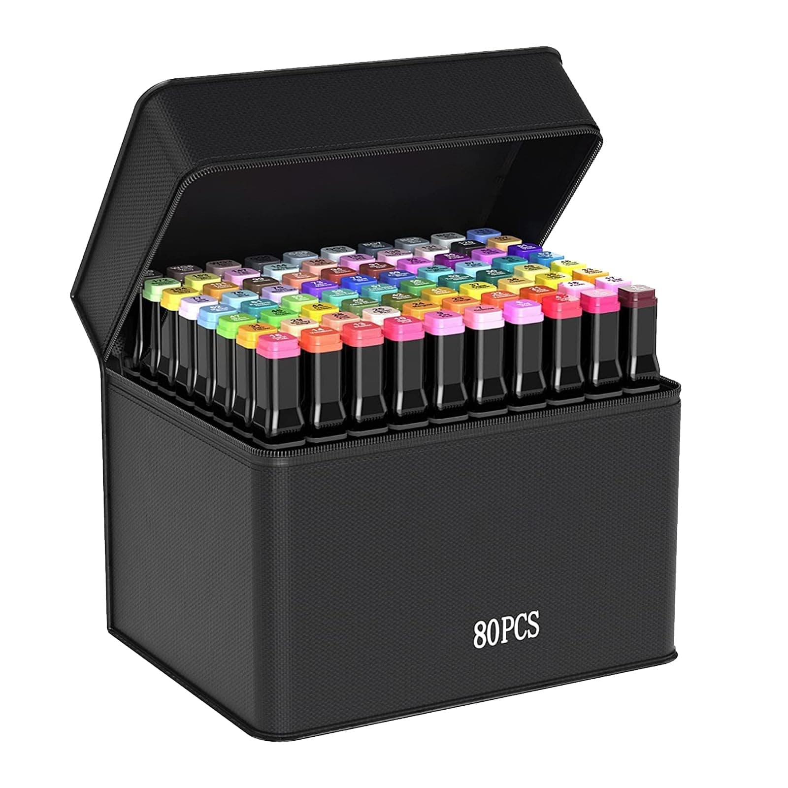 Bafumiu 80 Children's Felt Tip Pens Set, Marker Pens, Suitable for Children and Adults, Includes Black Bag - for Design, Comics, Rendering, DIY Projects