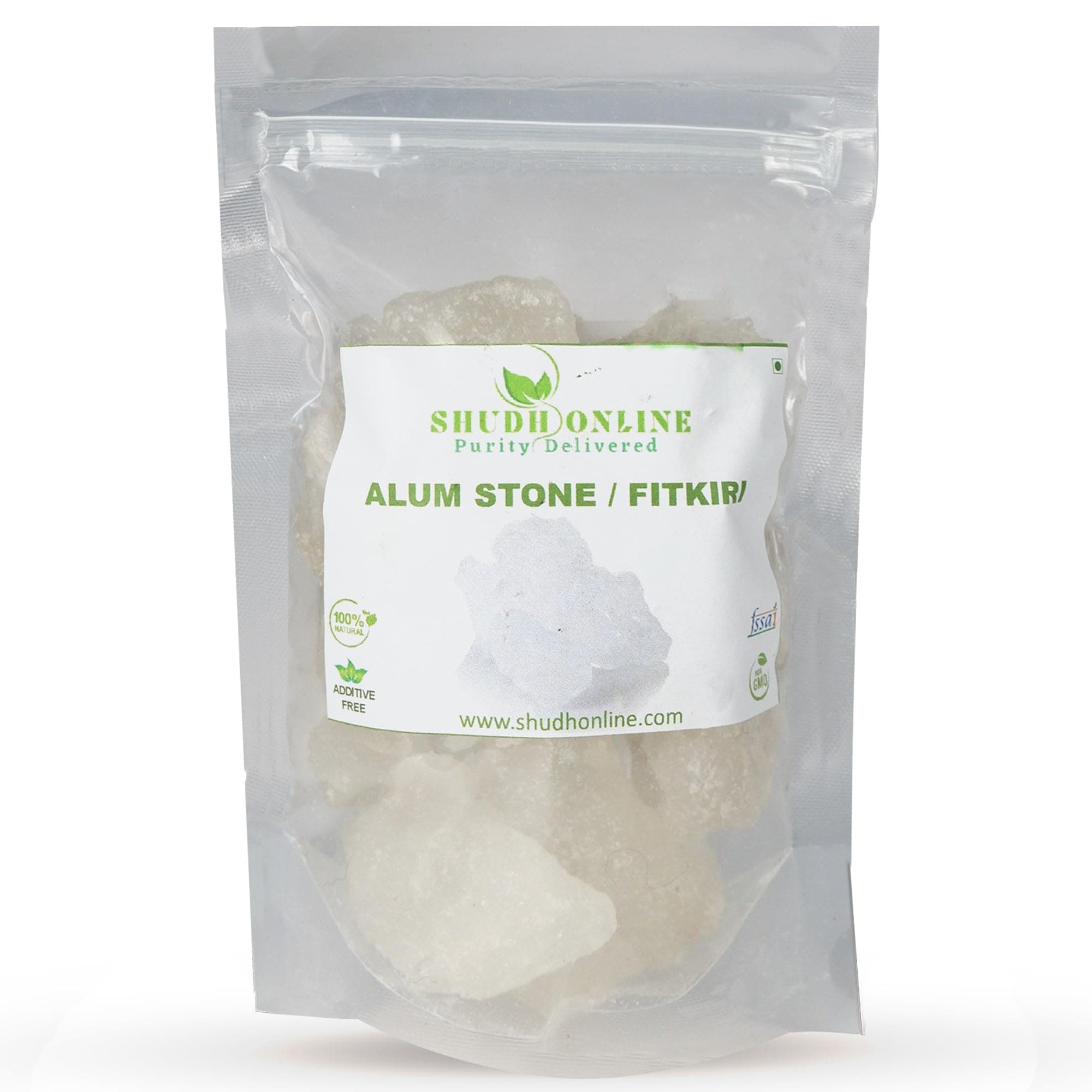 Shudh Online Fitkiri, Fitkari, Fitakri, Alum stone (1000 grams / 1 Kg) - Water purification, vastu, shaving, skin, teeth, plants