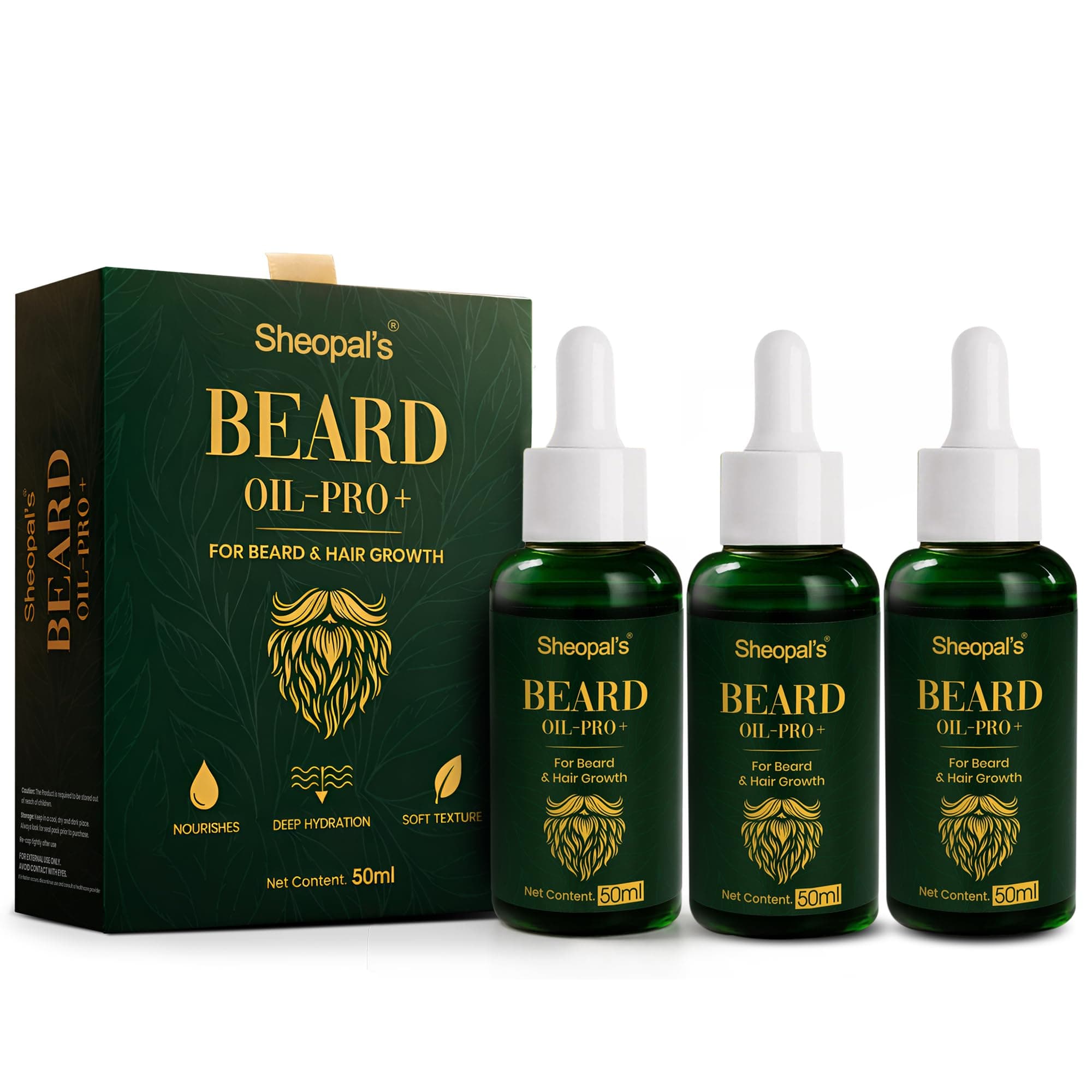 Sheopals Beard Growth Oil Pro+ | Beard Oil for Uneven & Fast Beard Growth With Natural Oils Rosemary, Almond, Kalonji & Amla