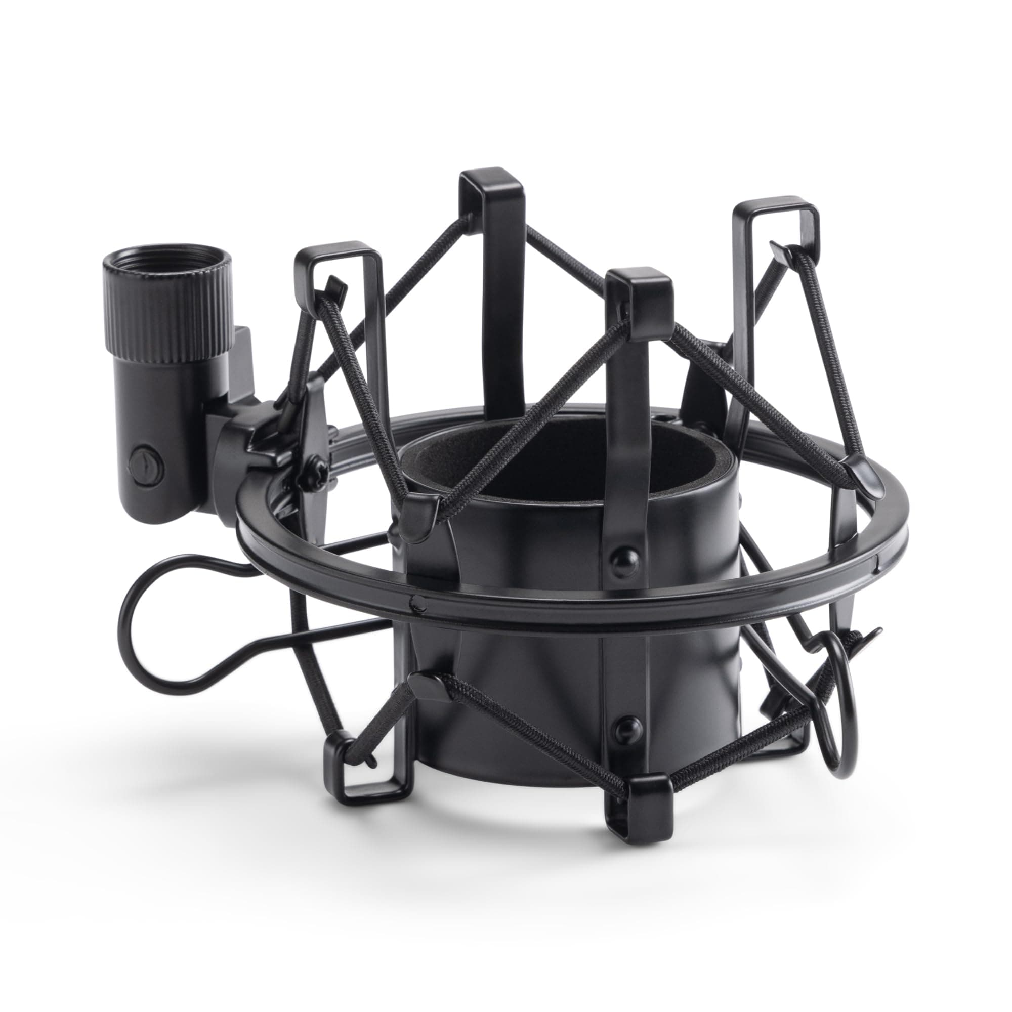 On-Stage MY410 Shock Mount for Studio Mics (42–48 mm) (Elastic Suspension Mount for Large-Diaphragm Condenser Microphones, Adjustable, Vibration Isolation, Steel Adapter, 5/8"-27 Threading, Black)