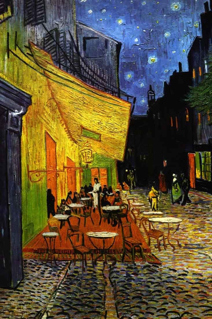 Seven Rays Vincent Van Gogh The Cafe Terrace on the Place du Forum Arles at Night c.1888 Poster (Multicolour, 12 x 18 inches, Small)