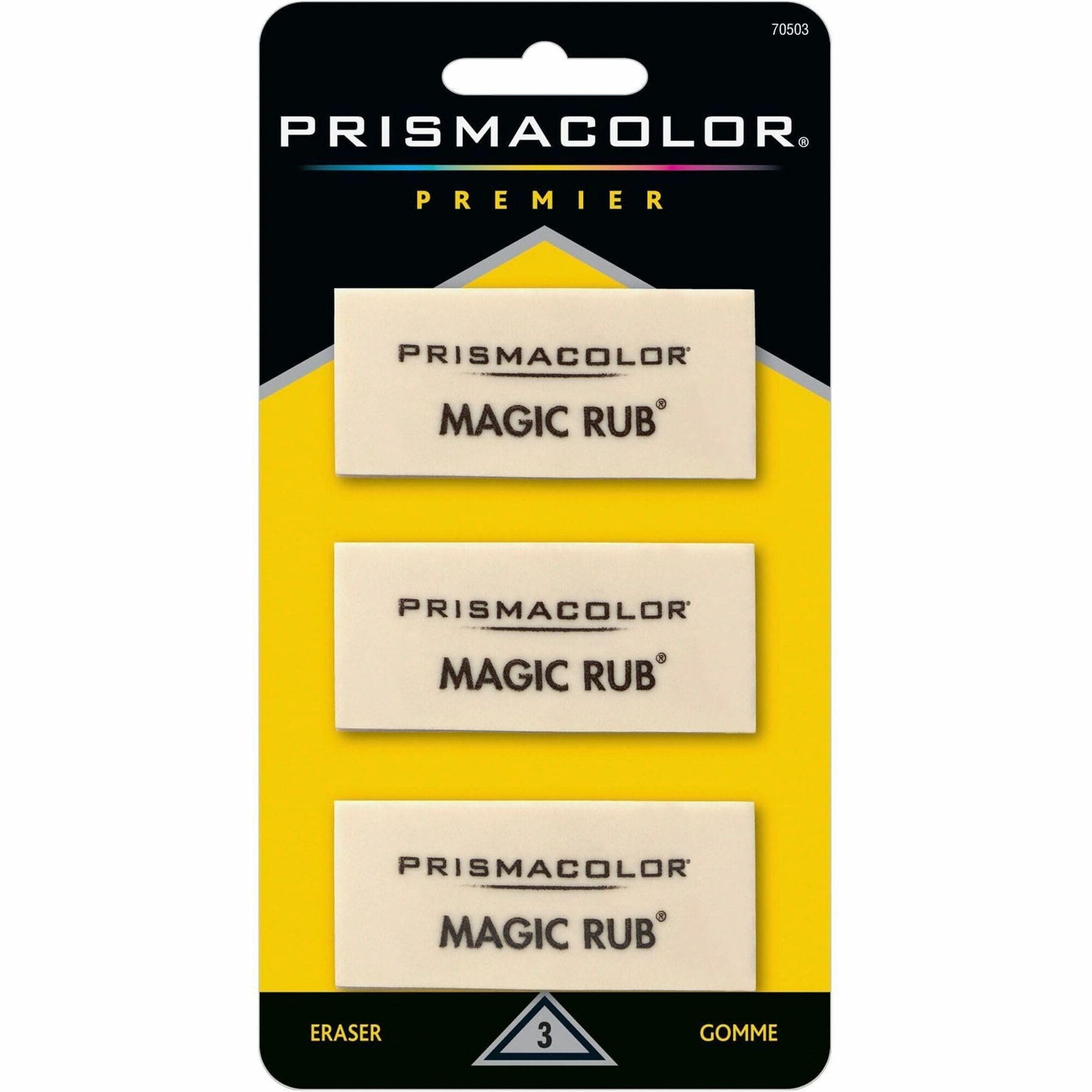 Sanford Prismacolor Premier Magic Rub Vinyl Erasers, 3 Pack