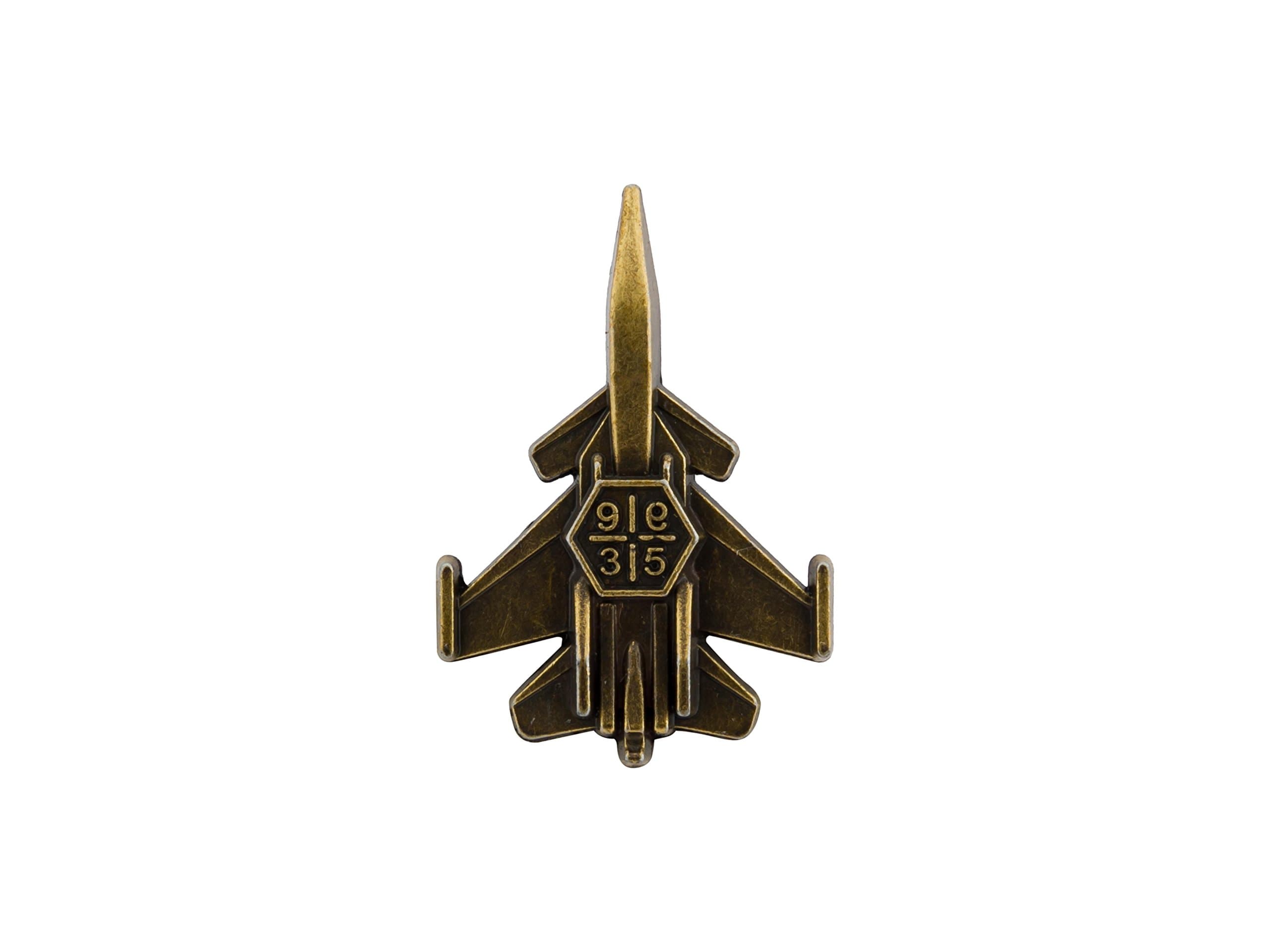 Knighthood Bronze Metal Fighter Jet Aircraft Men's Lapel Pin - KN-2018-LP-11