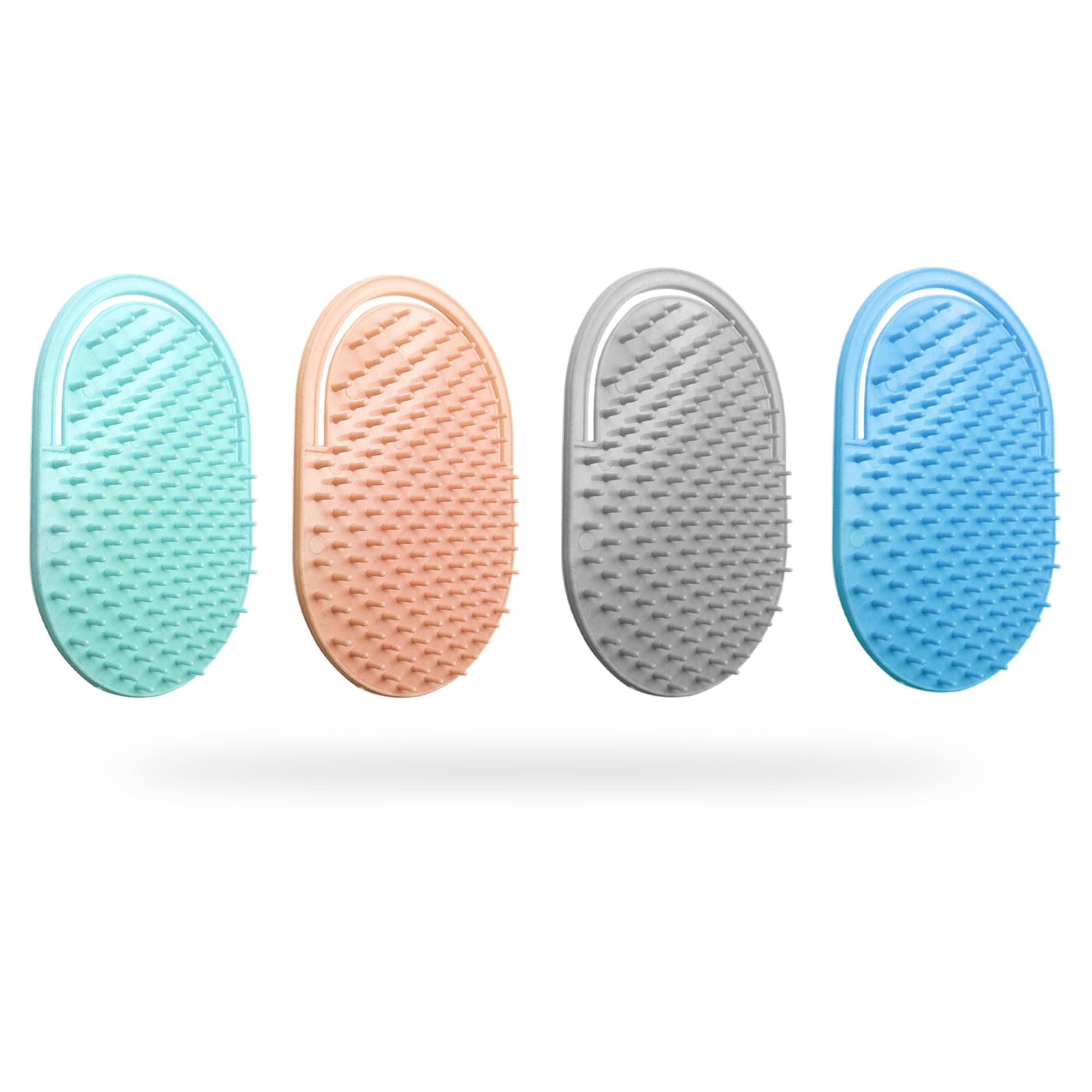 Sanas (4Pcs) Comb Set For Women & Men Eco-Safe Material Hair Comb Flexible Palm-Fit Grip Round Pocket Styler For Men Hair Straightener Comb For Kids Detangler Hair Brush (9cm Long) (4Pcs) Assorted