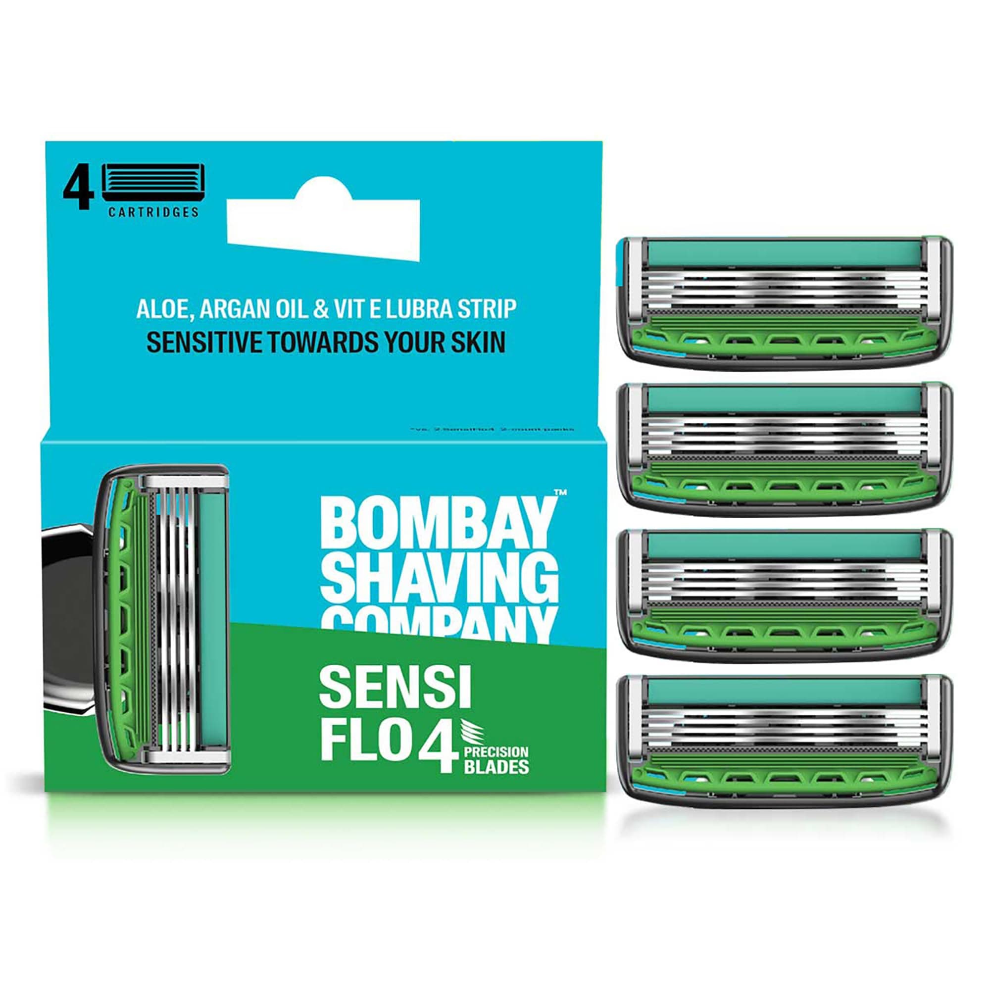 Bombay Shaving Company Sensiflo 4 Razor Cartridge | Pack of 4 Blades