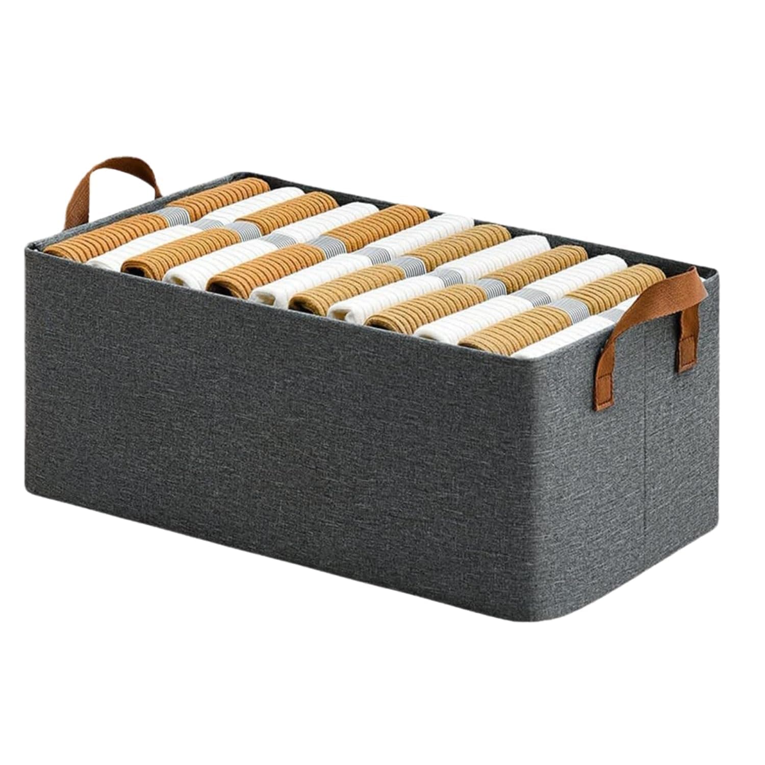 Dangfly Wardrobe Organizer for Clothes with Metal Frame Rectangle Storage Baskets for Clothing Fabric Storage Box with Handles Shelf Basket for Storage Clothes Pants Jeans