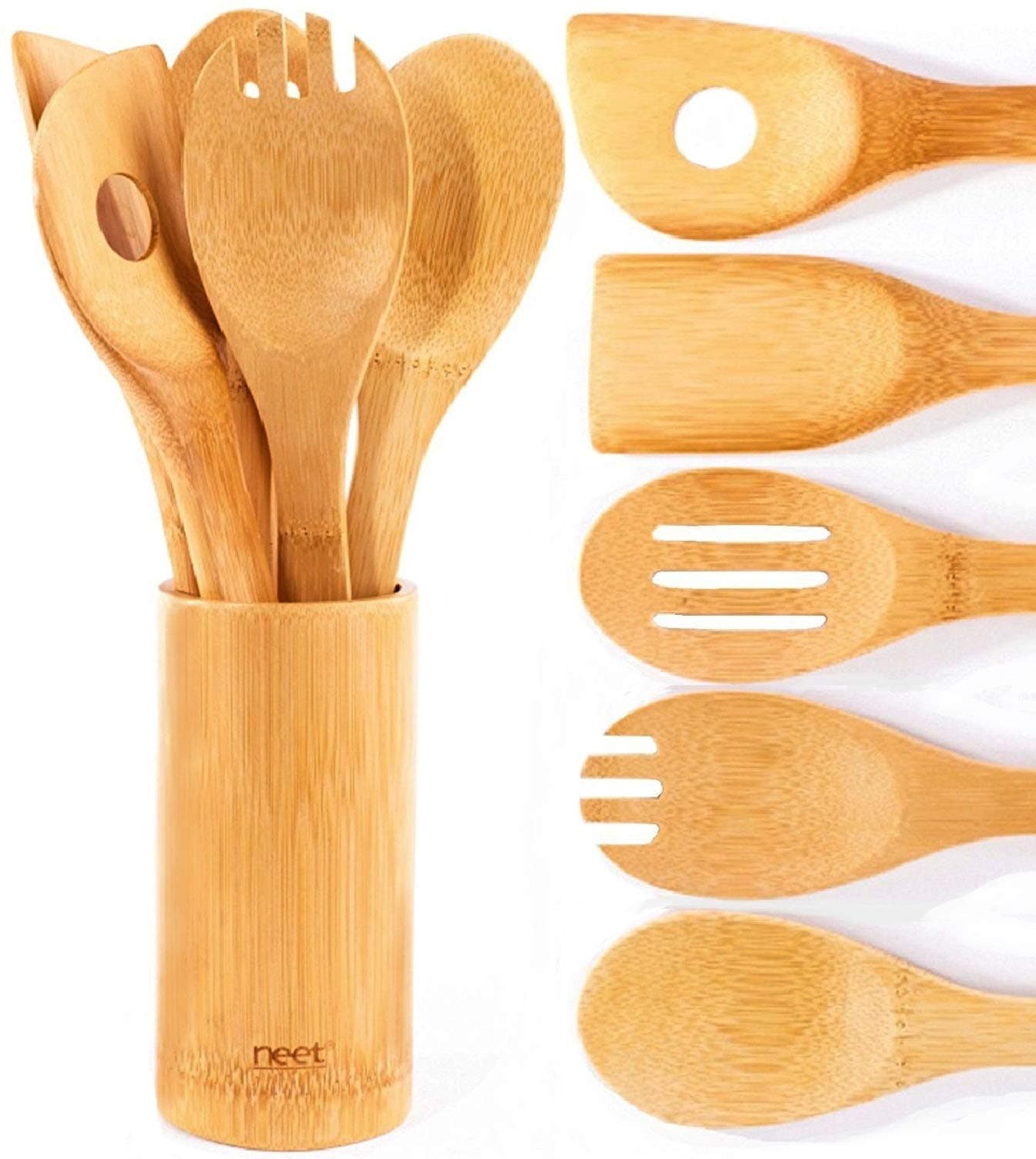 Neet® Organic Bamboo Cooking & Serving Utensils 6 Piece Set BMB-U6