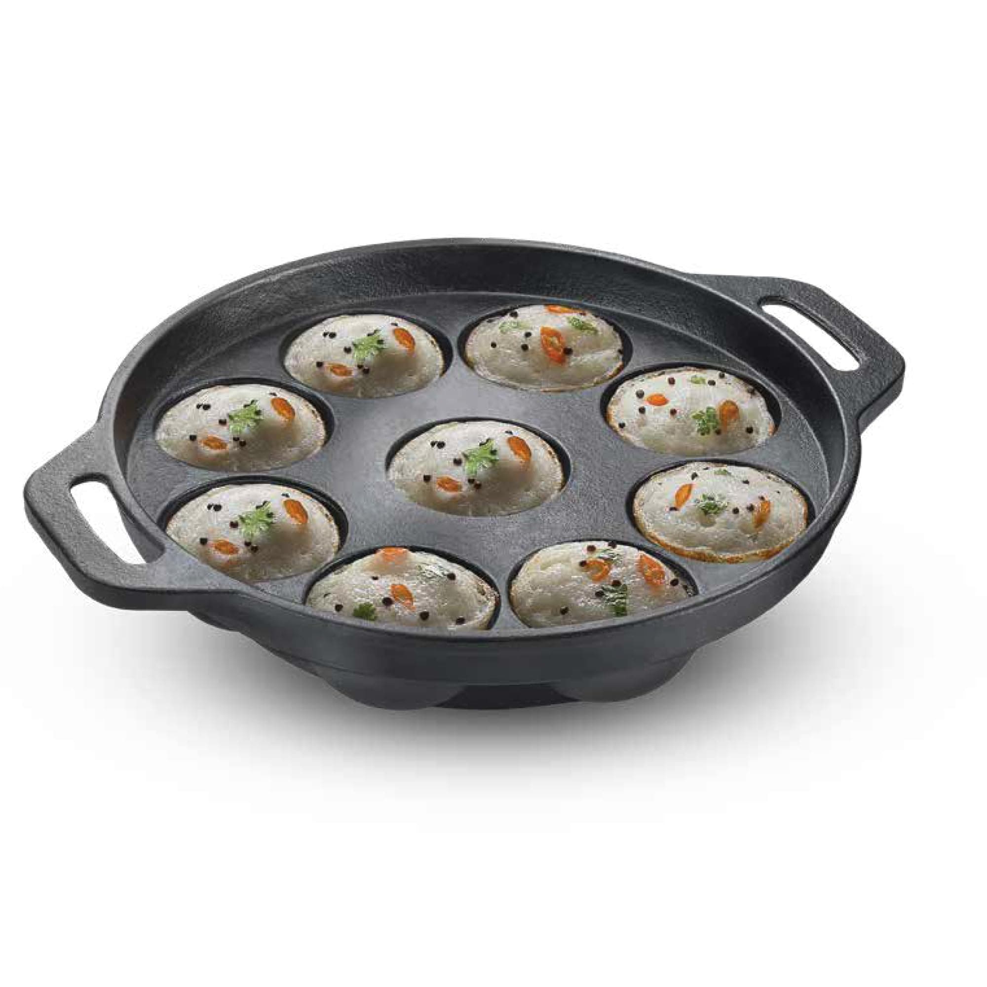 Prestige Cast Iron Cookware Black Paniyarakkal 20cm|Even Heat Distribution| Scratch Resistant | Gas and Induction Compatible | Heavy Gauge-Lasts for Generations