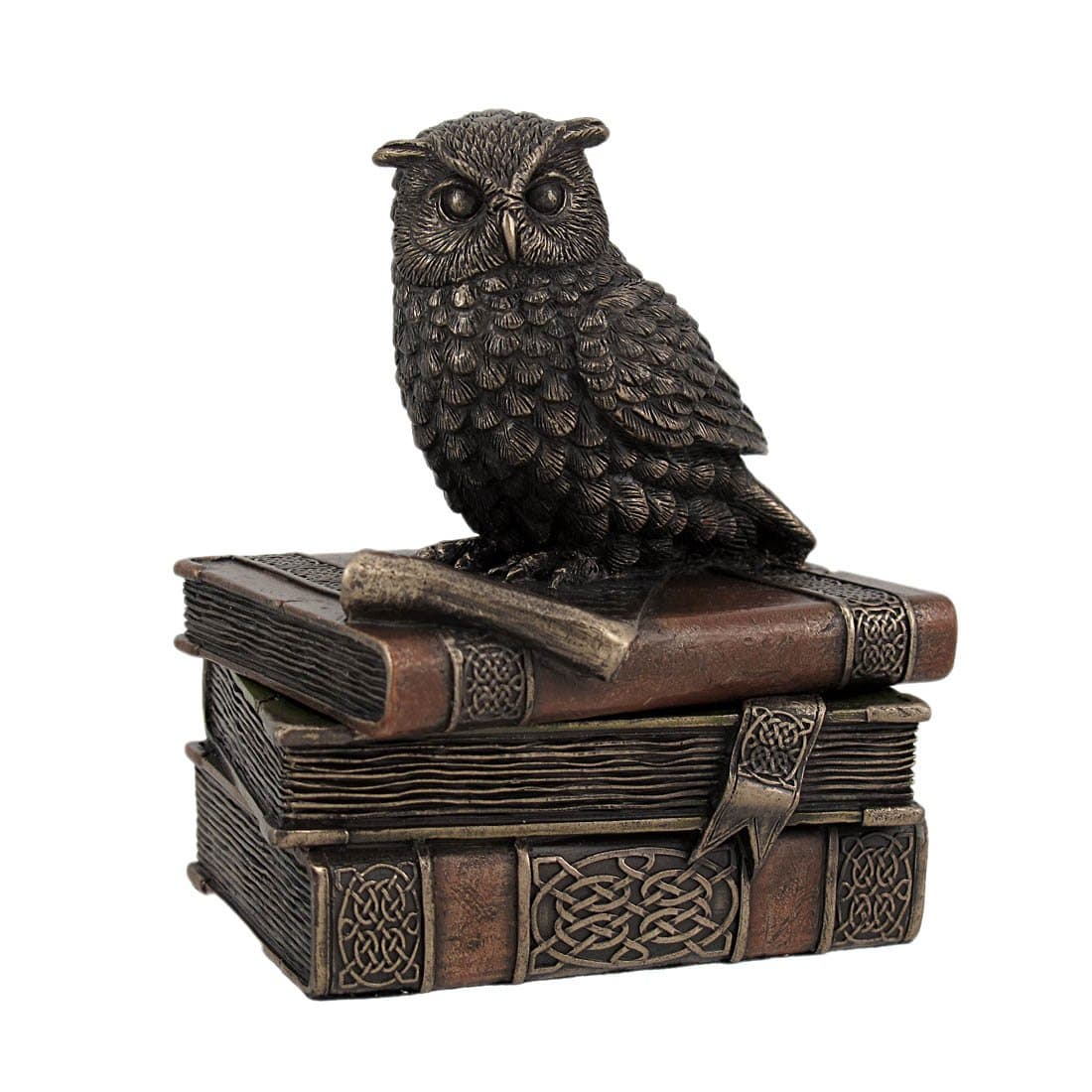 Bronzed Finish Wise Old Owl Trinket Box by Things2Die4