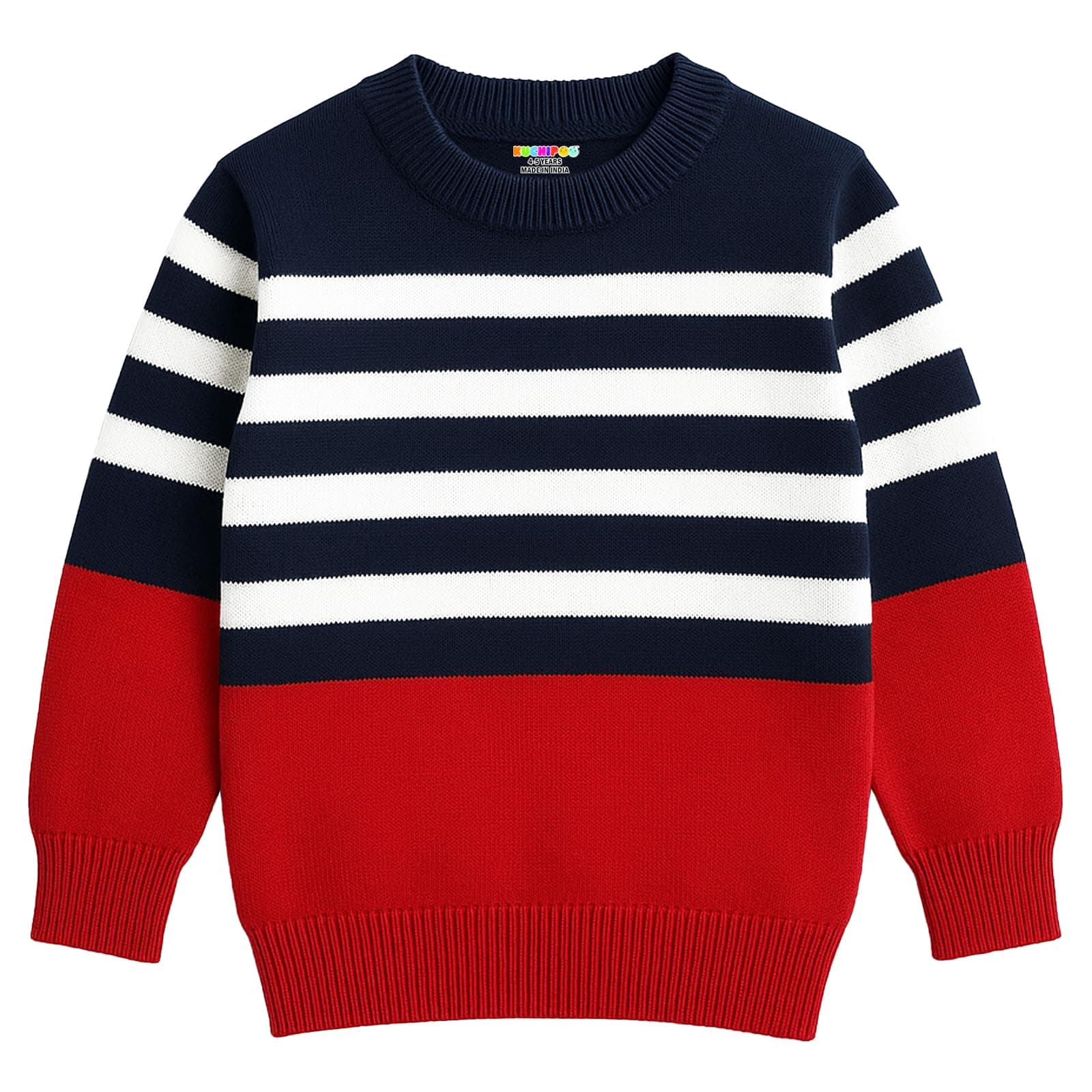 Kuchipoo Boys Regular Fit Winterwear Sweater (KUC-SWT-398, 11-12 Years, Multi-Colored)