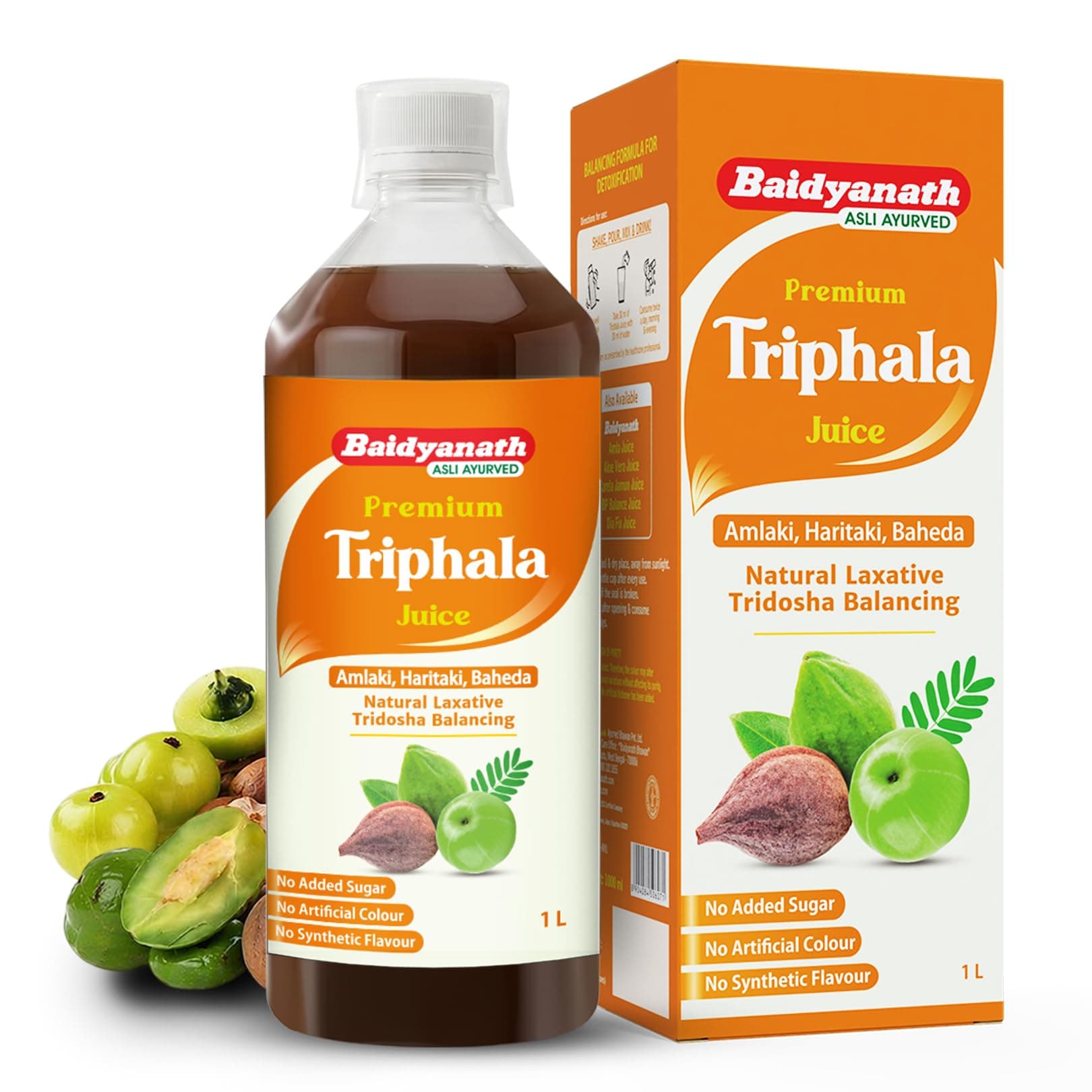 Baidyanath Asli Ayurved Premium Triphala Juice - 1L | 100% Ayurvedic Formula | Supports Gut Health & Digestion | Helps with Constipation & Digestive Comfort