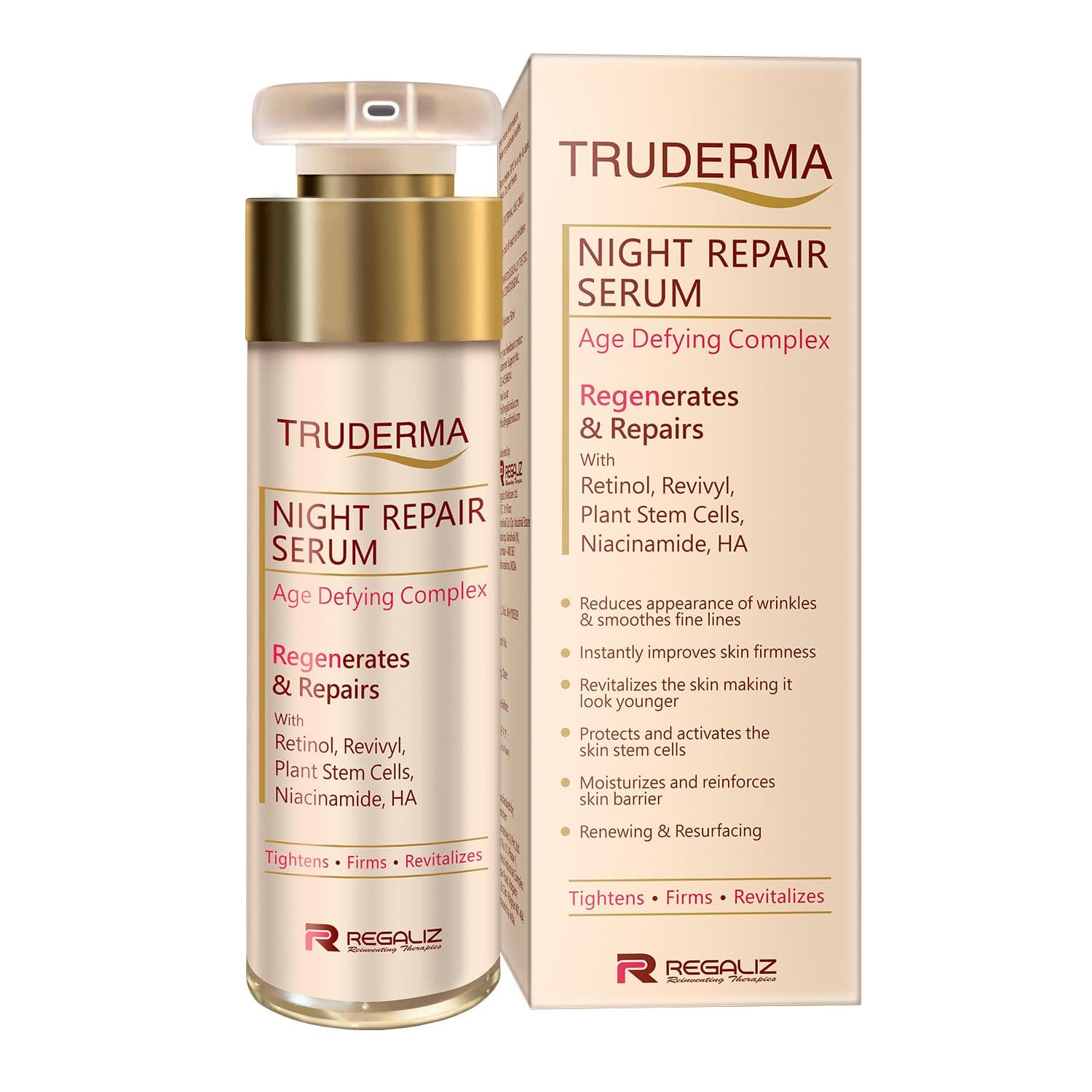 Regaliz Truderma Night Repair Serum | Overnight Formula for Healthy, Radiant Skin | 30 ml