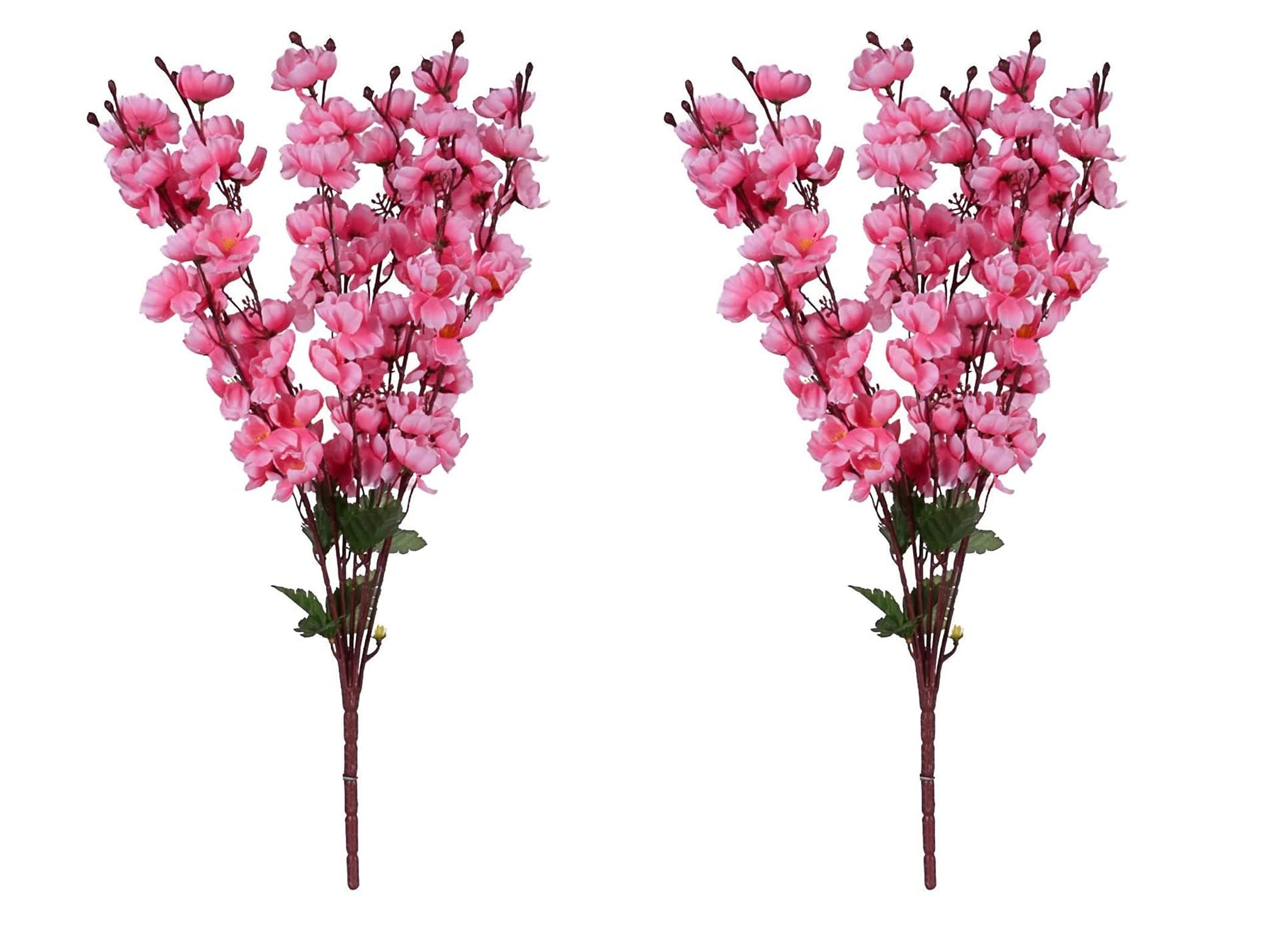VRCT Cherry Peach Blossom Orchid Flower Bunch (Pink, 20 Inch/50cm, Vase not Included) - Set of 2